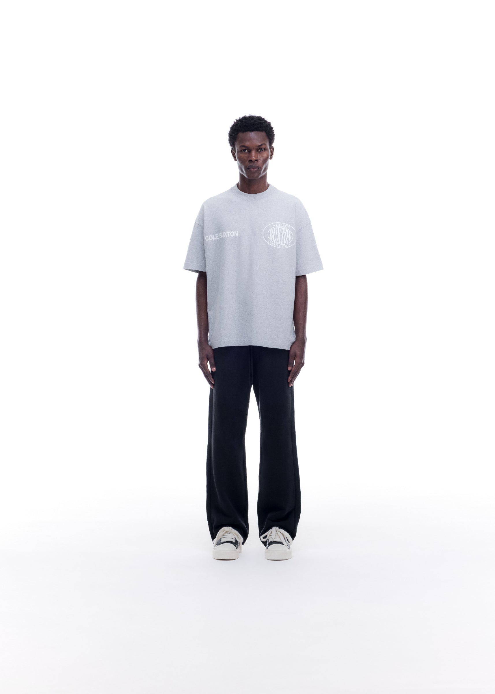 DOUBLE LOGO SPORTS T-SHIRT - GREY MARL