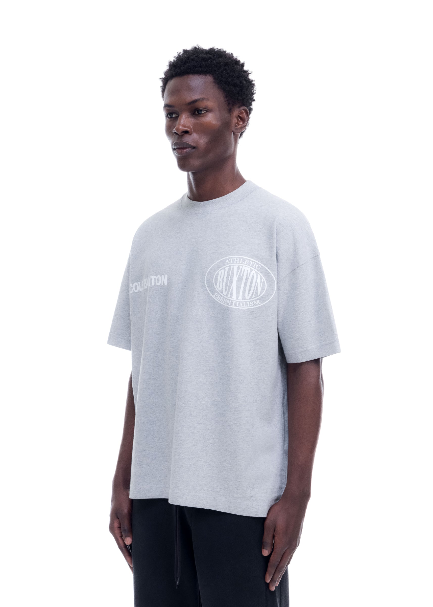 DOUBLE LOGO SPORTS T-SHIRT - GREY MARL