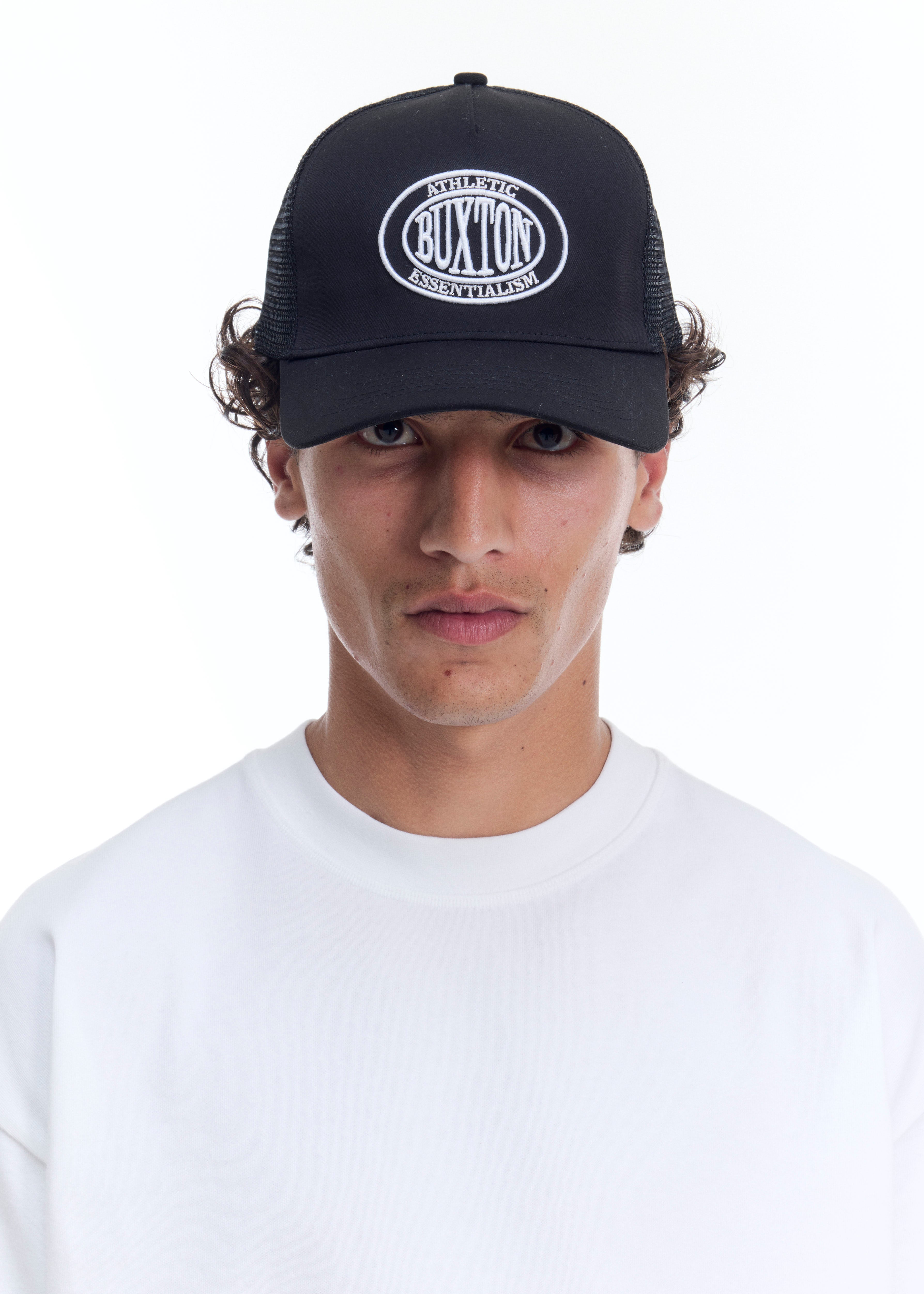 CREST TRUCKER CAP - BLACK
