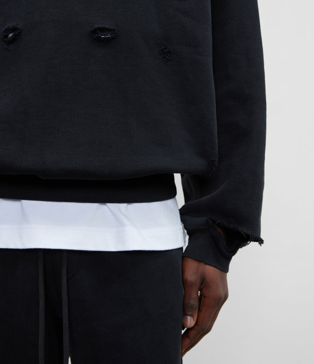 POCKET FADE HOODIE - VINTAGE BLACK