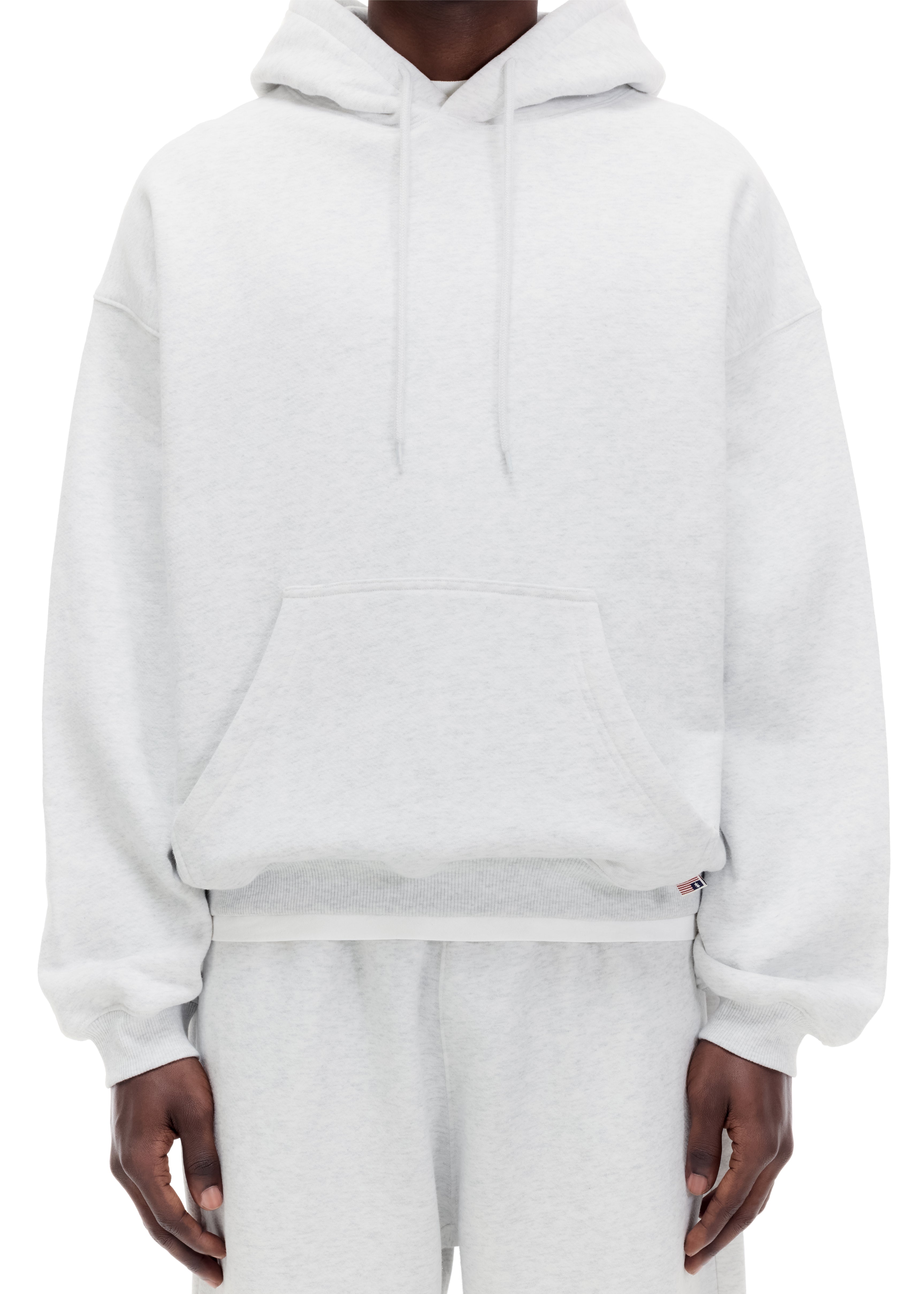 CB TAB HOODIE - LIGHT GREY MARL