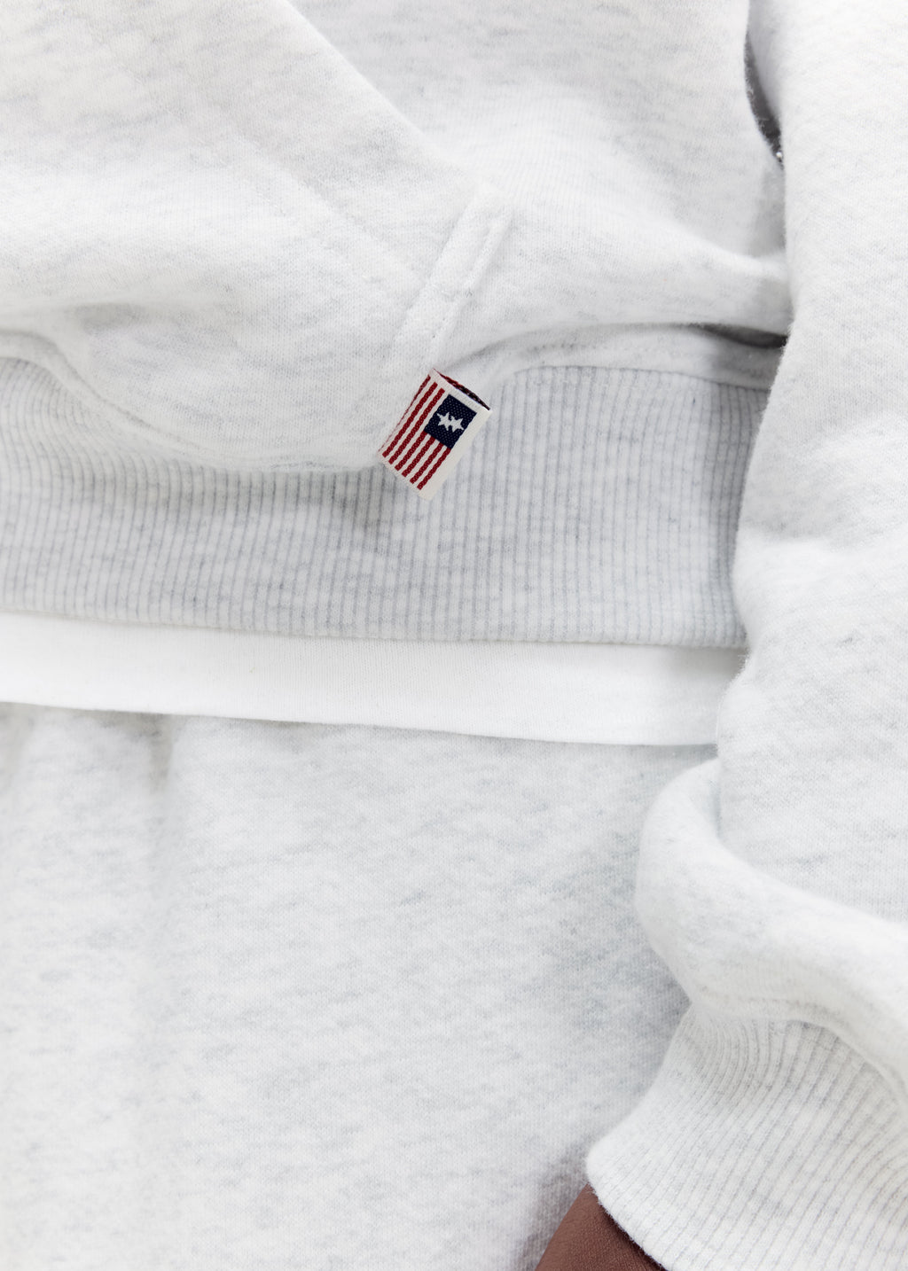 CB TAB HOODIE - LIGHT GREY MARL