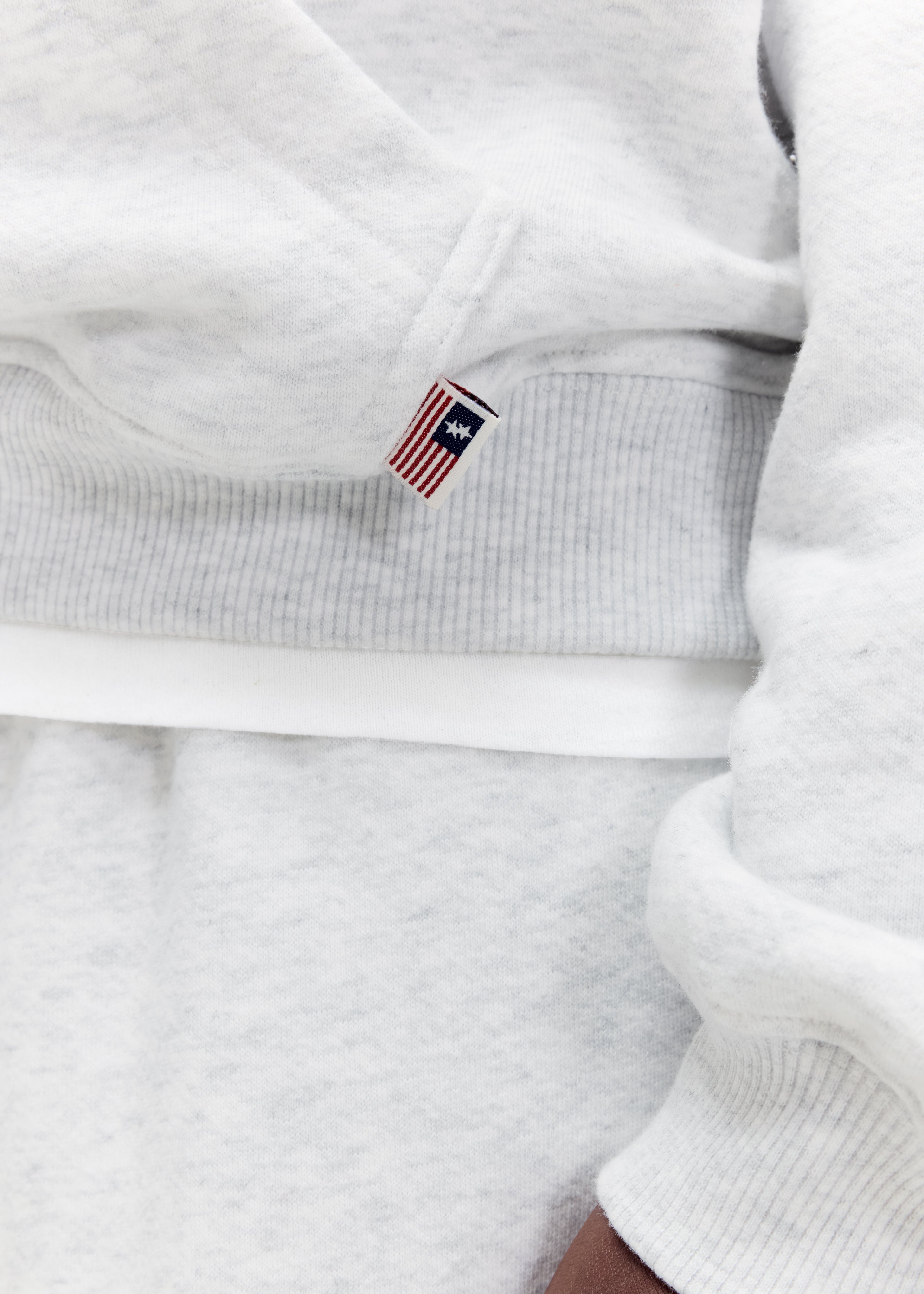 CB TAB HOODIE - LIGHT GREY MARL