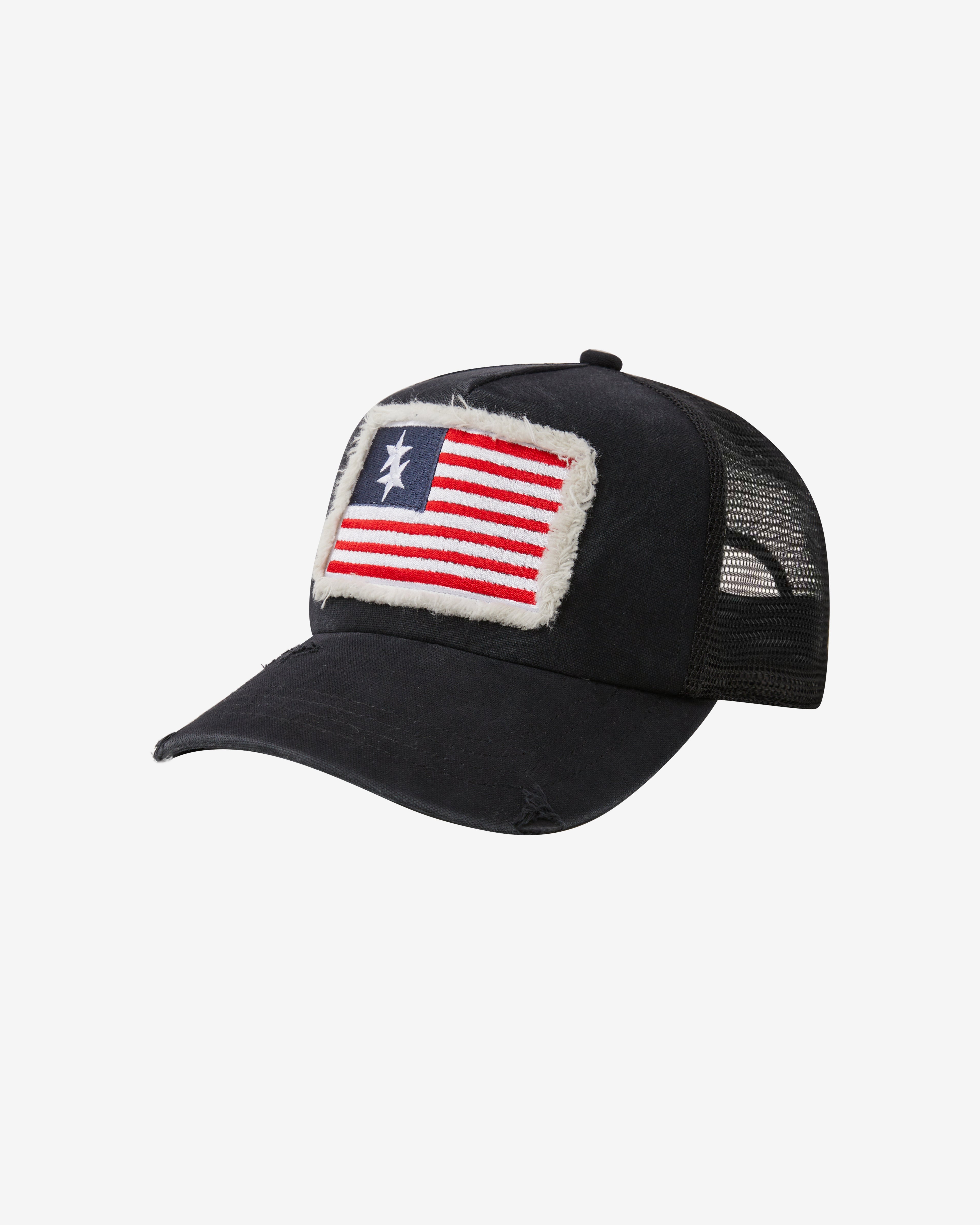 DOUBLE STAR FLAG CAP - BLACK