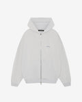 MINI LOGO ZIPPED HOODIE - LIGHT GREY MARL