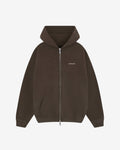 VINTAGE MINI LOGO ZIP HOODIE - VINTAGE BROWN