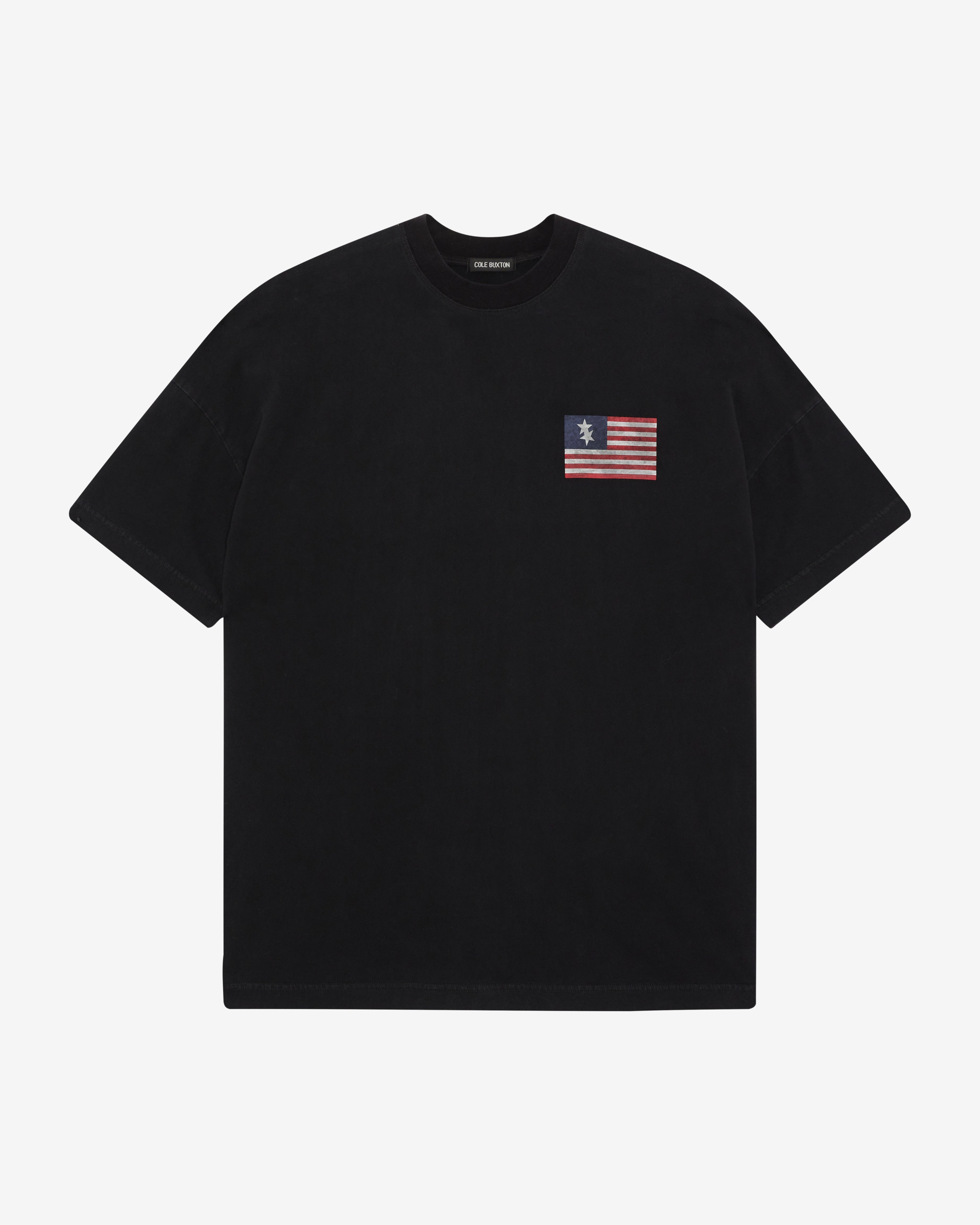 TWO STAR FLAG T-SHIRT - VINTAGE BLACK