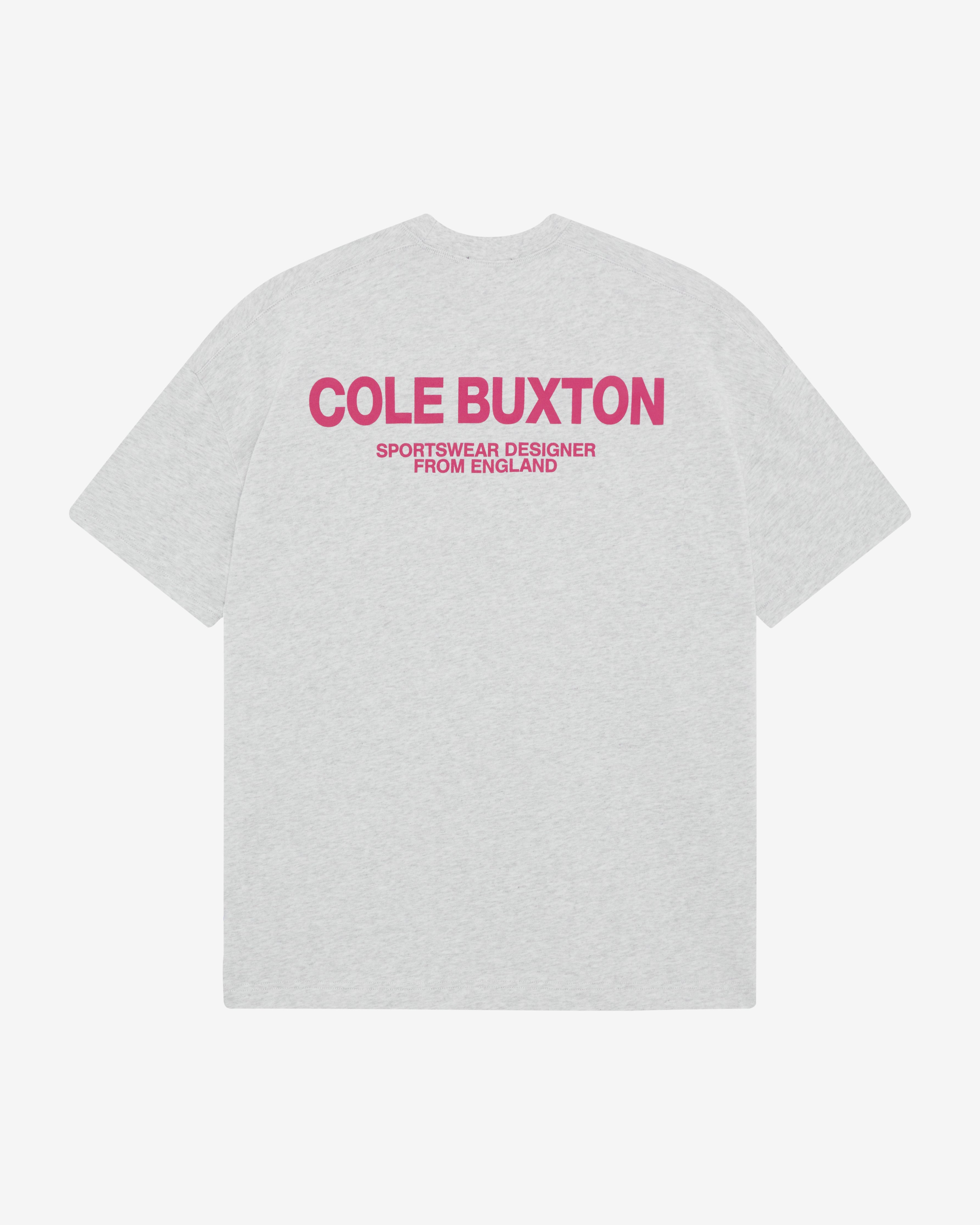 CB SPORTSWEAR T-SHIRT - LIGHT GREY MARL / PINK