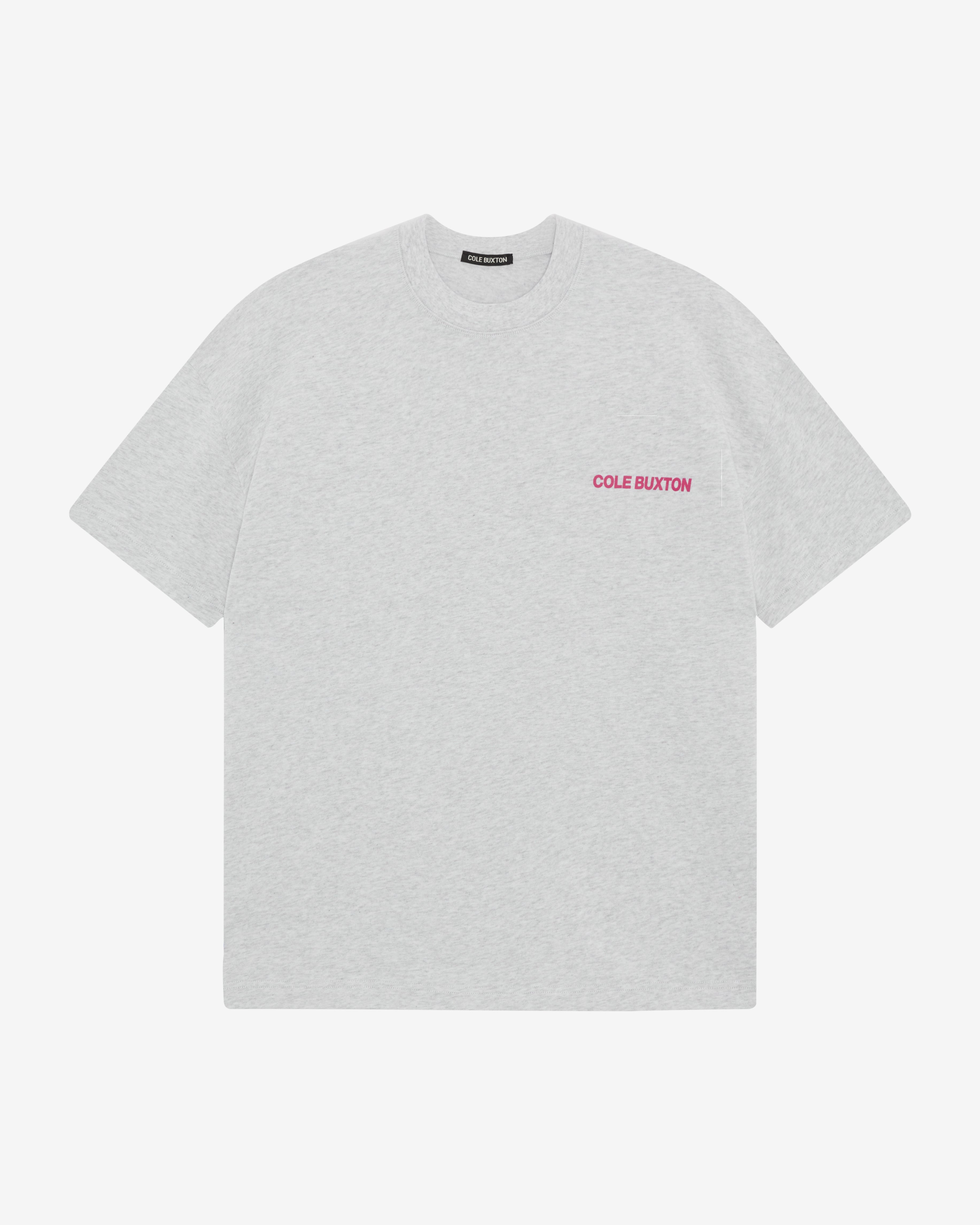 CB SPORTSWEAR T-SHIRT - LIGHT GREY MARL / PINK