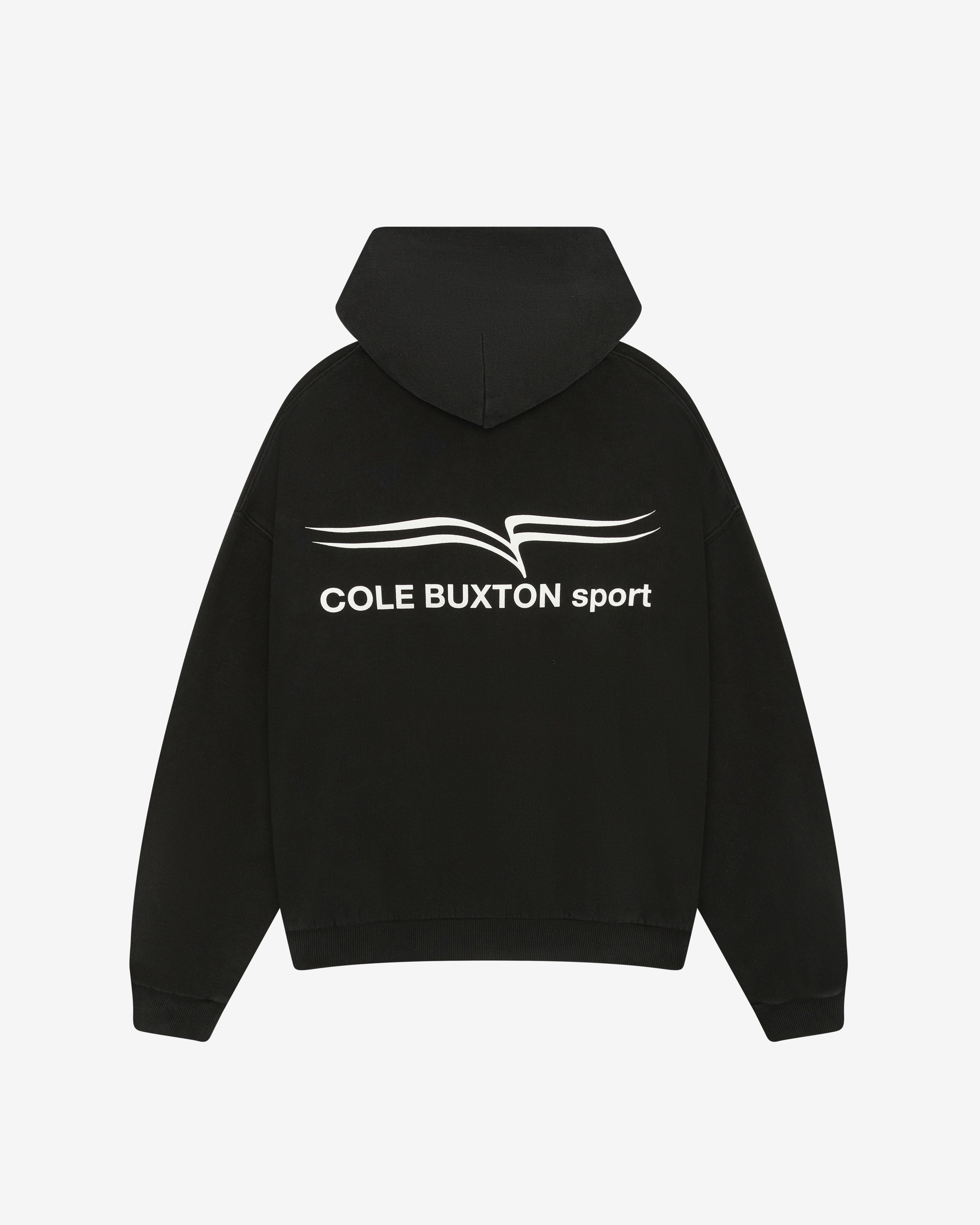 COLE BUXTON SPORT ZIPPED HOODIE - VINTAGE BLACK