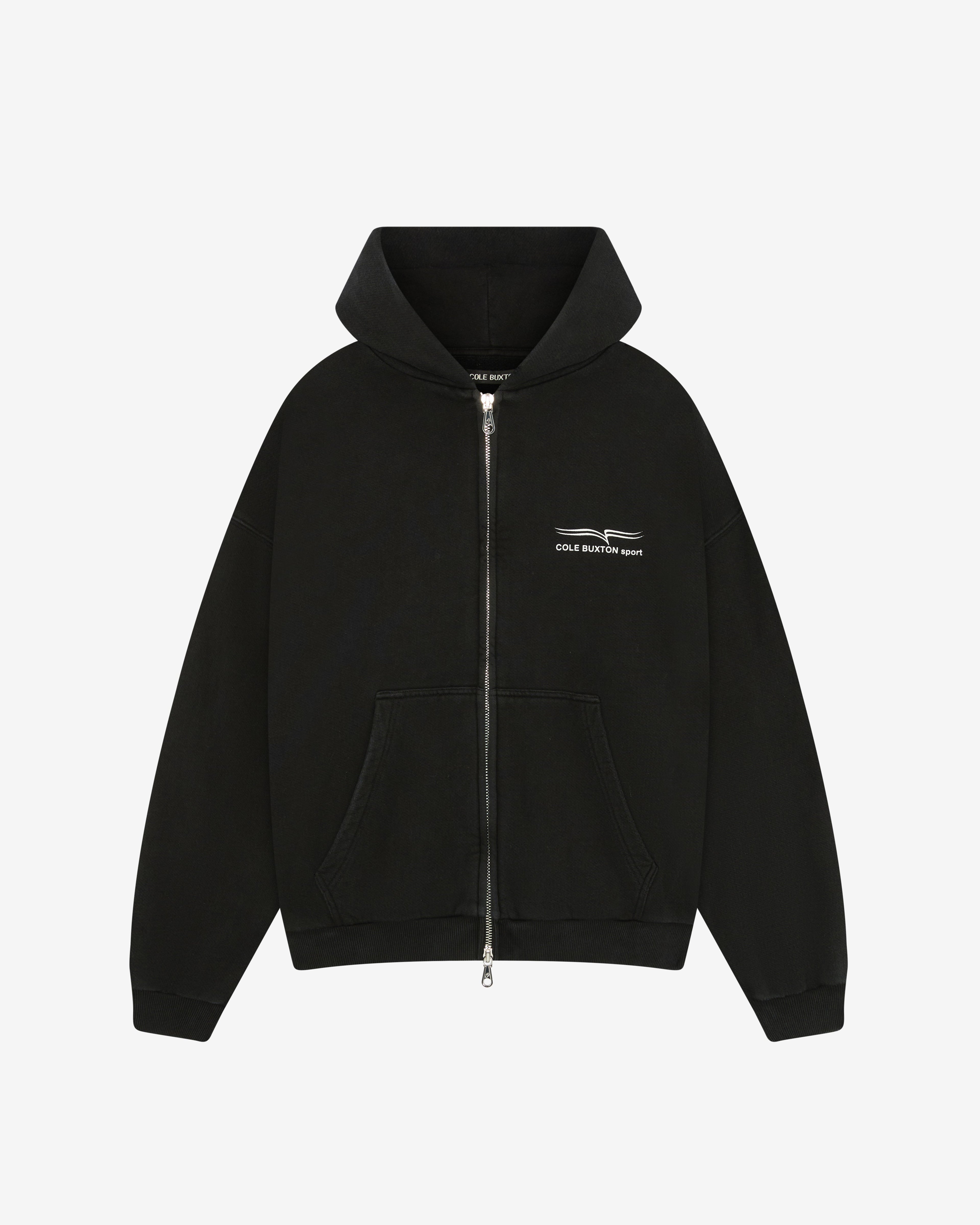 COLE BUXTON SPORT ZIPPED HOODIE - VINTAGE BLACK