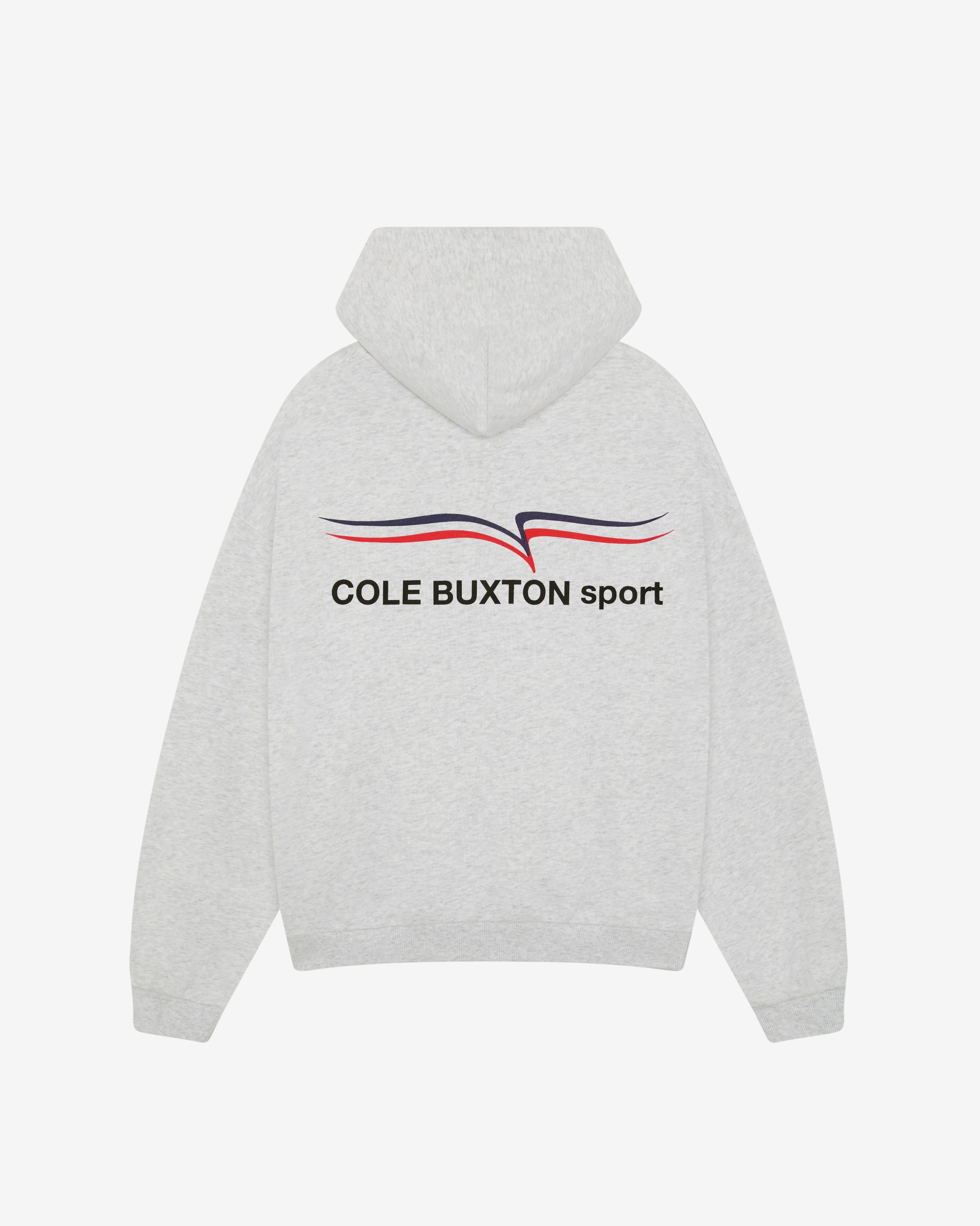 COLE BUXTON SPORT ZIPPED HOODIE - LIGHT GREY MARL