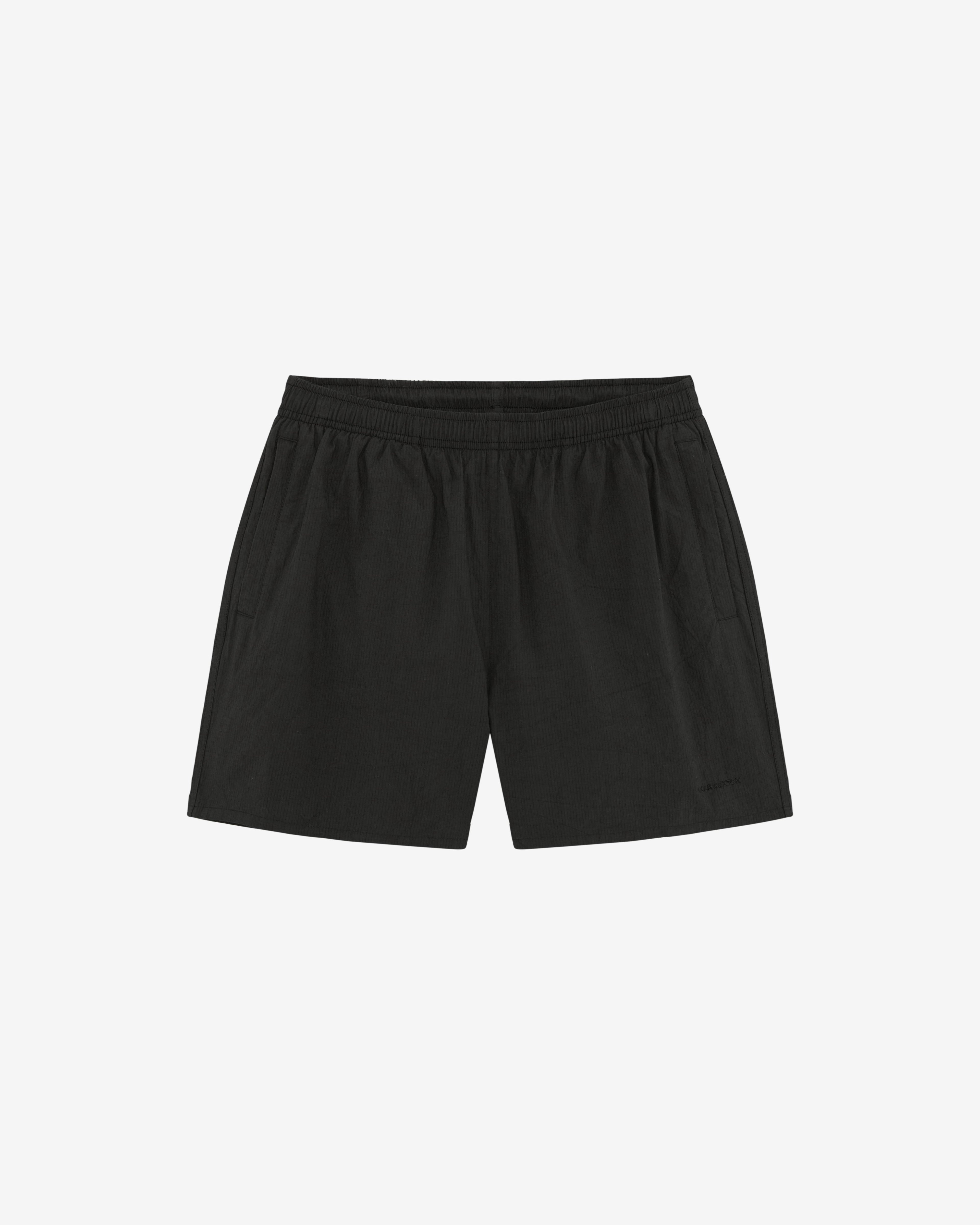 BRUSHED RIPSTOP SWIM SHORTS - BLACK
