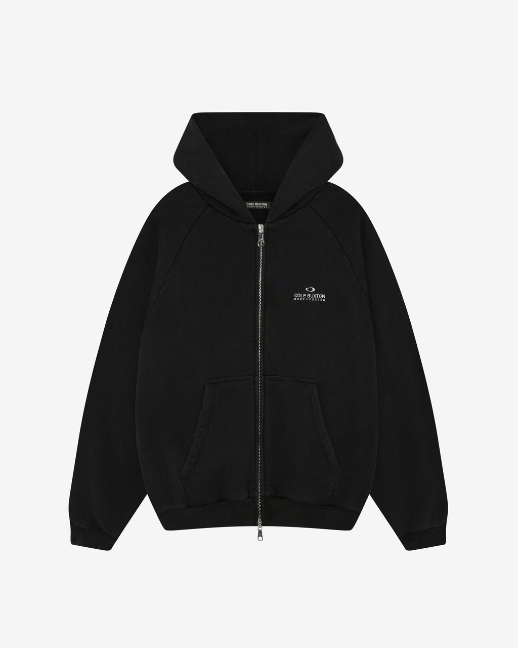 D+D EMBLEM ZIPPED HOODIE - VINTAGE BLACK