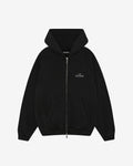 D+D EMBLEM ZIPPED HOODIE - VINTAGE BLACK