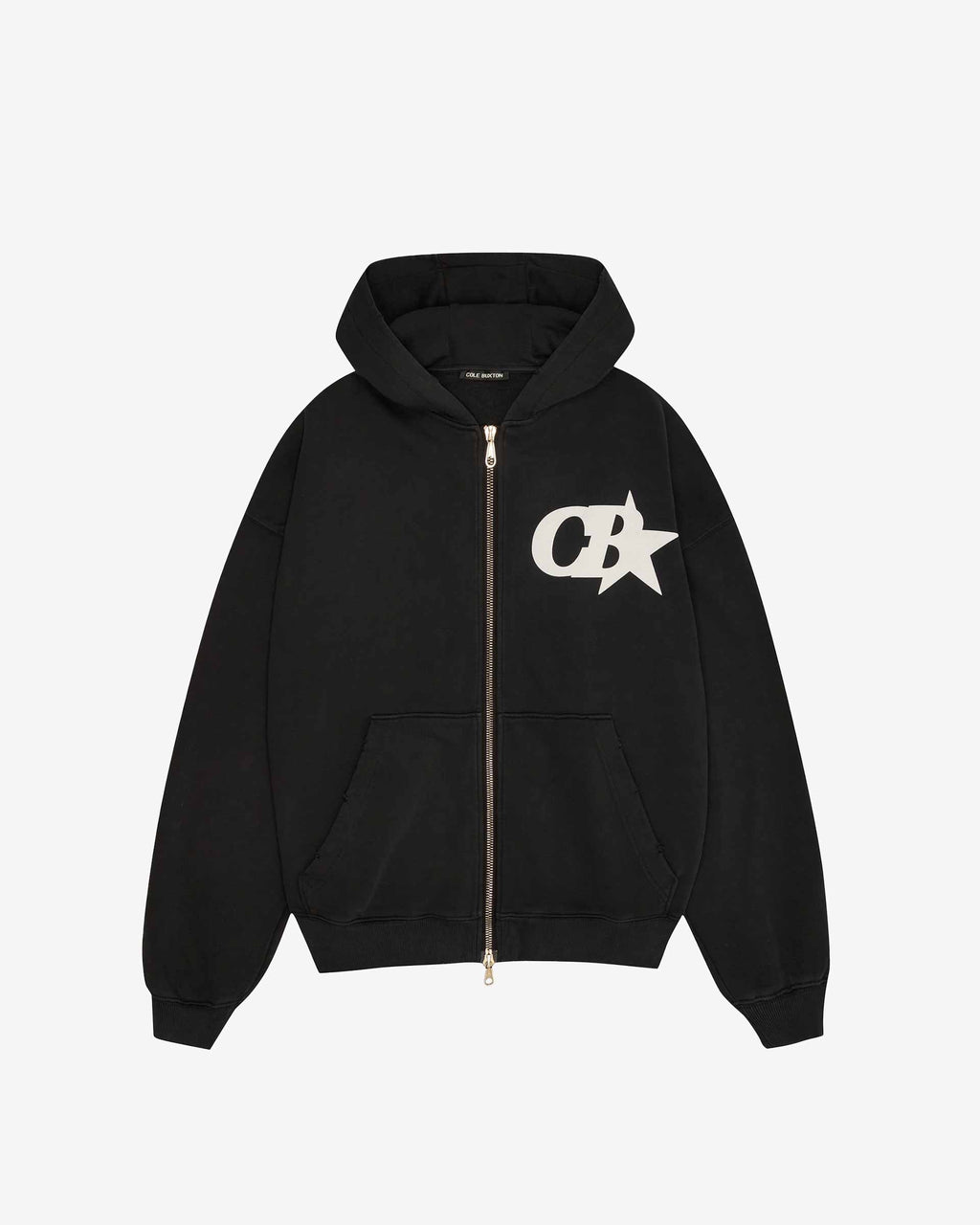 CB STAR ZIPPED HOODIE - VINTAGE BLACK
