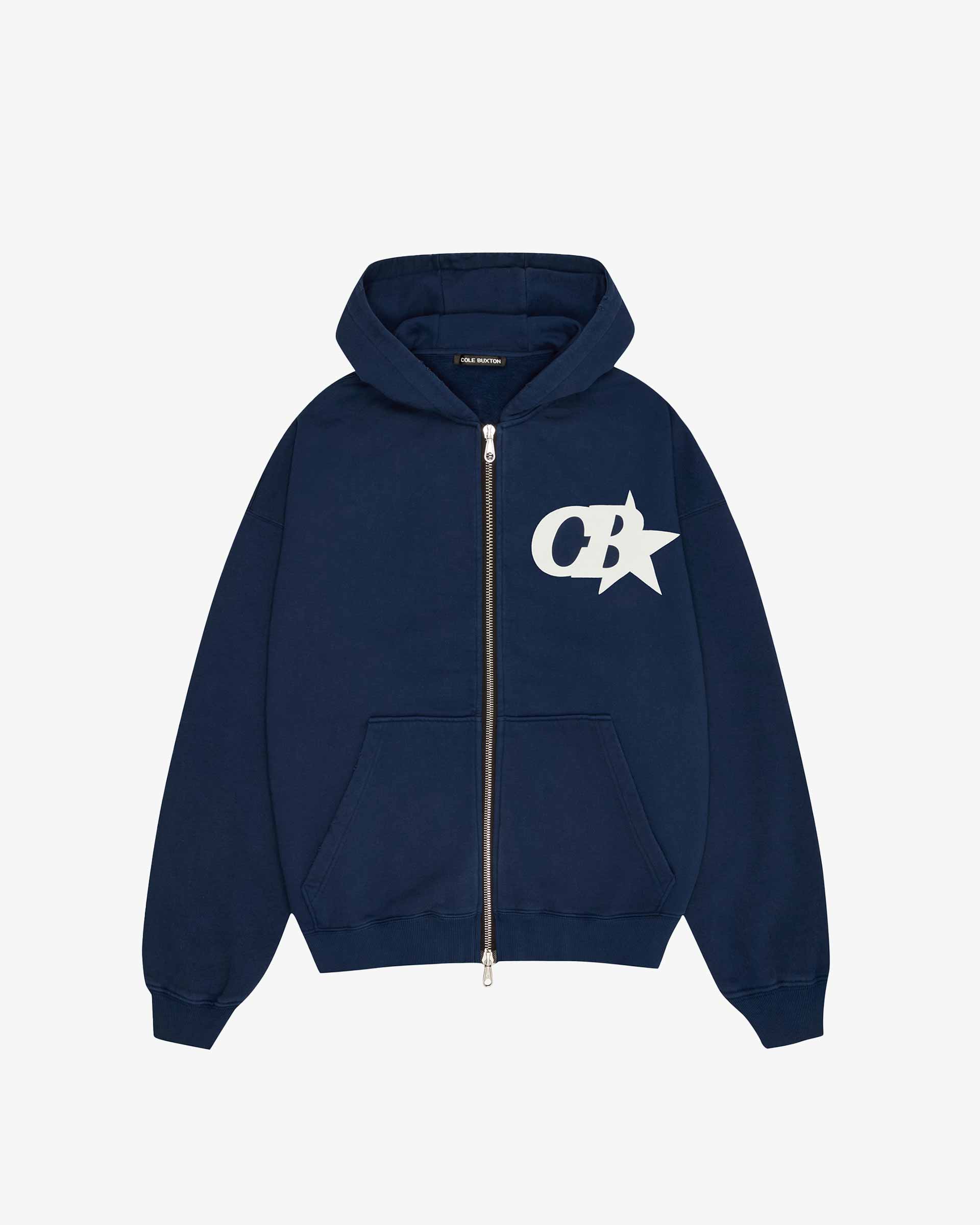 CB STAR ZIPPED HOODIE - NAVY