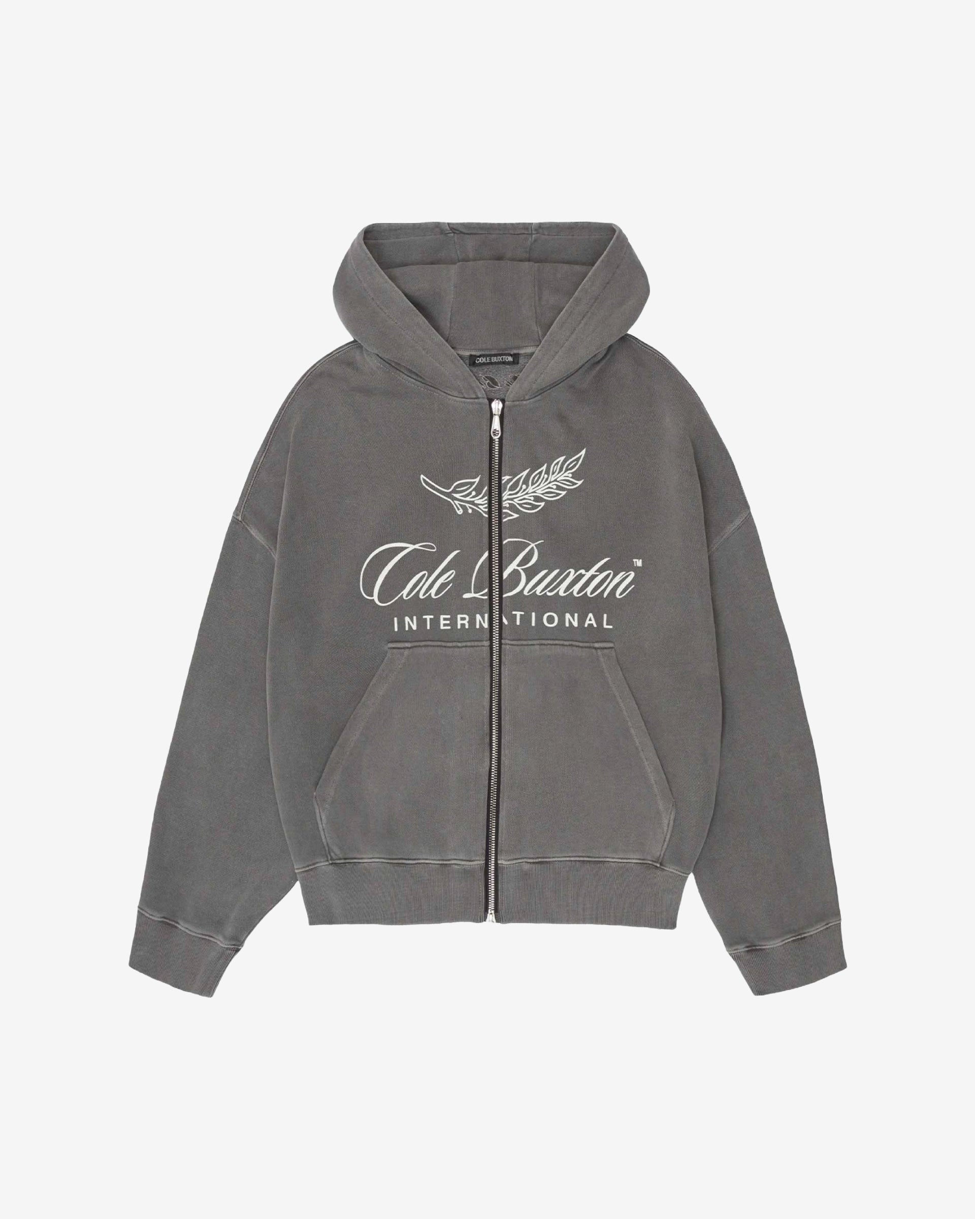 INTERNATIONAL ZIPPED HOODIE - OG WASHED BLACK
