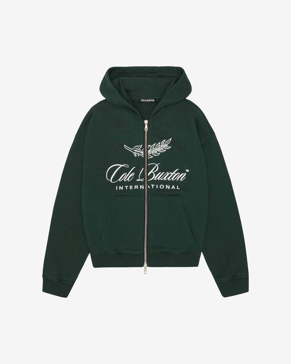 INTERNATIONAL ZIPPED HOODIE - FOREST GREEN