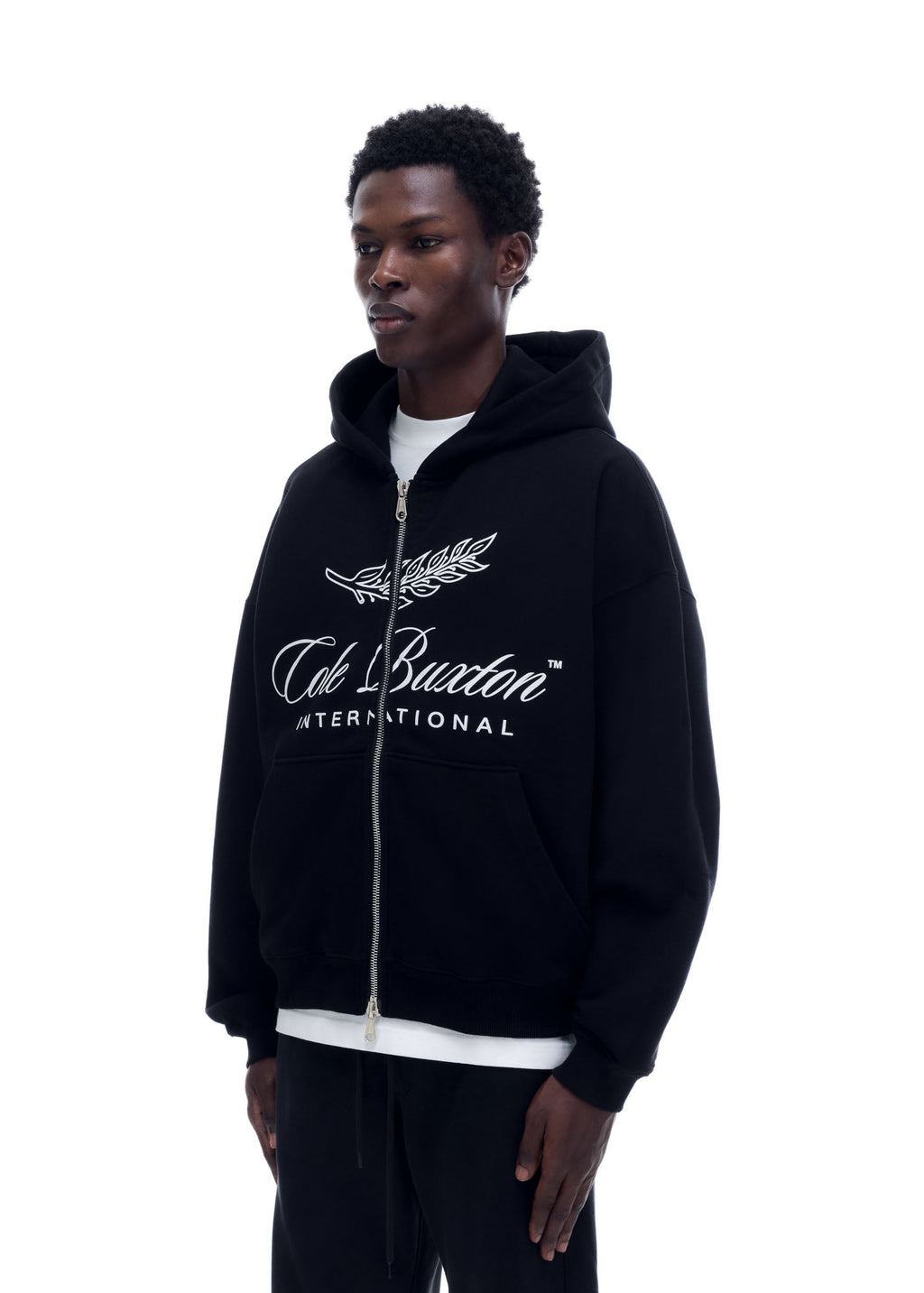 INTERNATIONALER HOODIE MIT REISSVERSCHLUSS – SCHWARZ