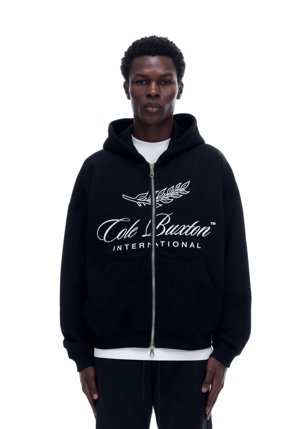 INTERNATIONALER HOODIE MIT REISSVERSCHLUSS – SCHWARZ
