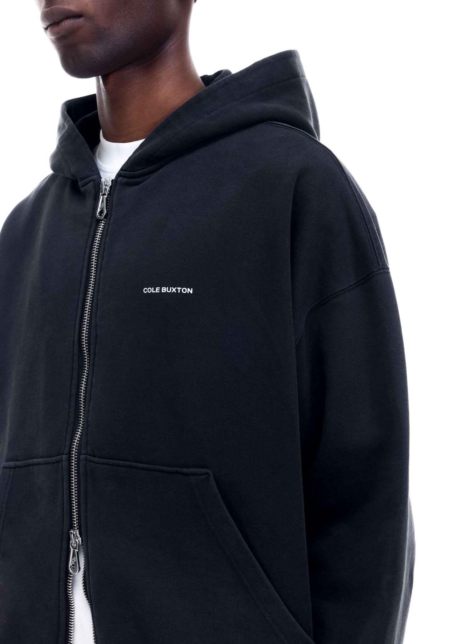 MINI LOGO ZIPPER HOODIE - VINTAGE BLACK