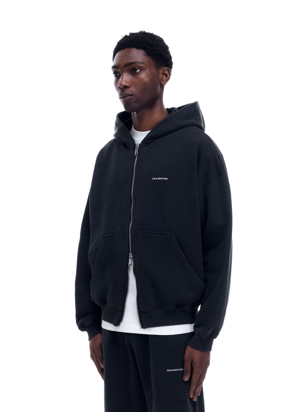 MINI LOGO ZIPPER HOODIE - VINTAGE BLACK