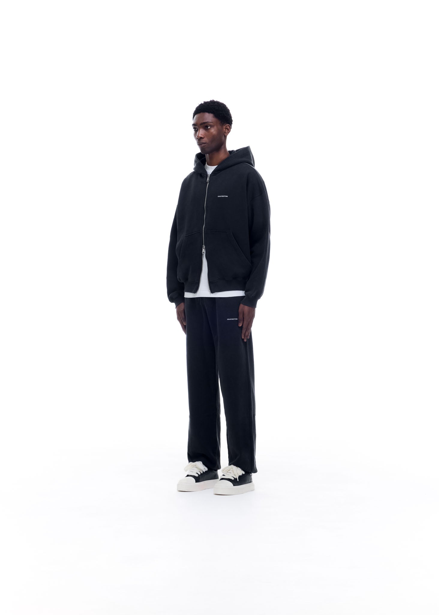 MINI LOGO ZIPPER HOODIE - VINTAGE BLACK