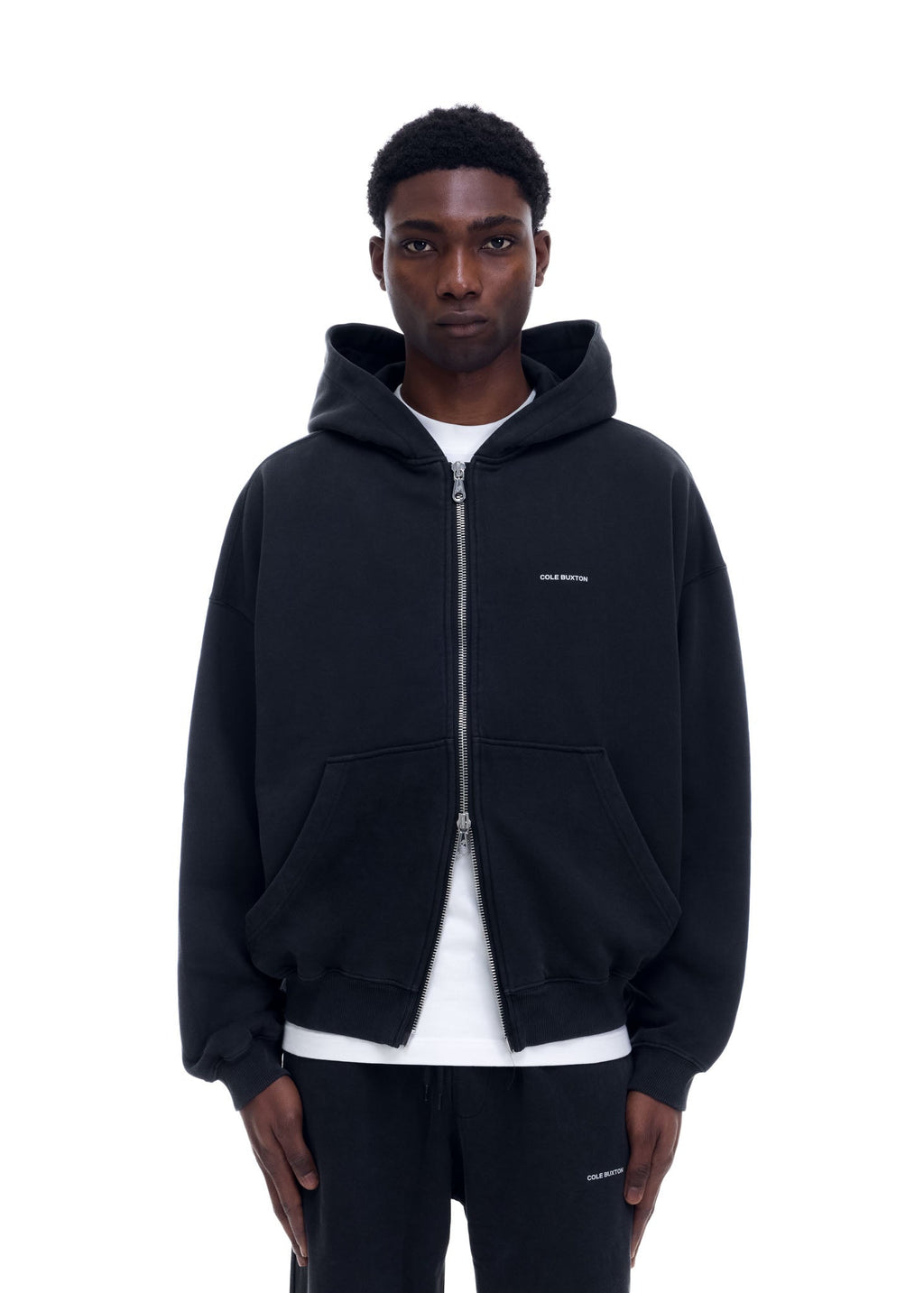 MINI LOGO ZIPPER HOODIE - VINTAGE BLACK
