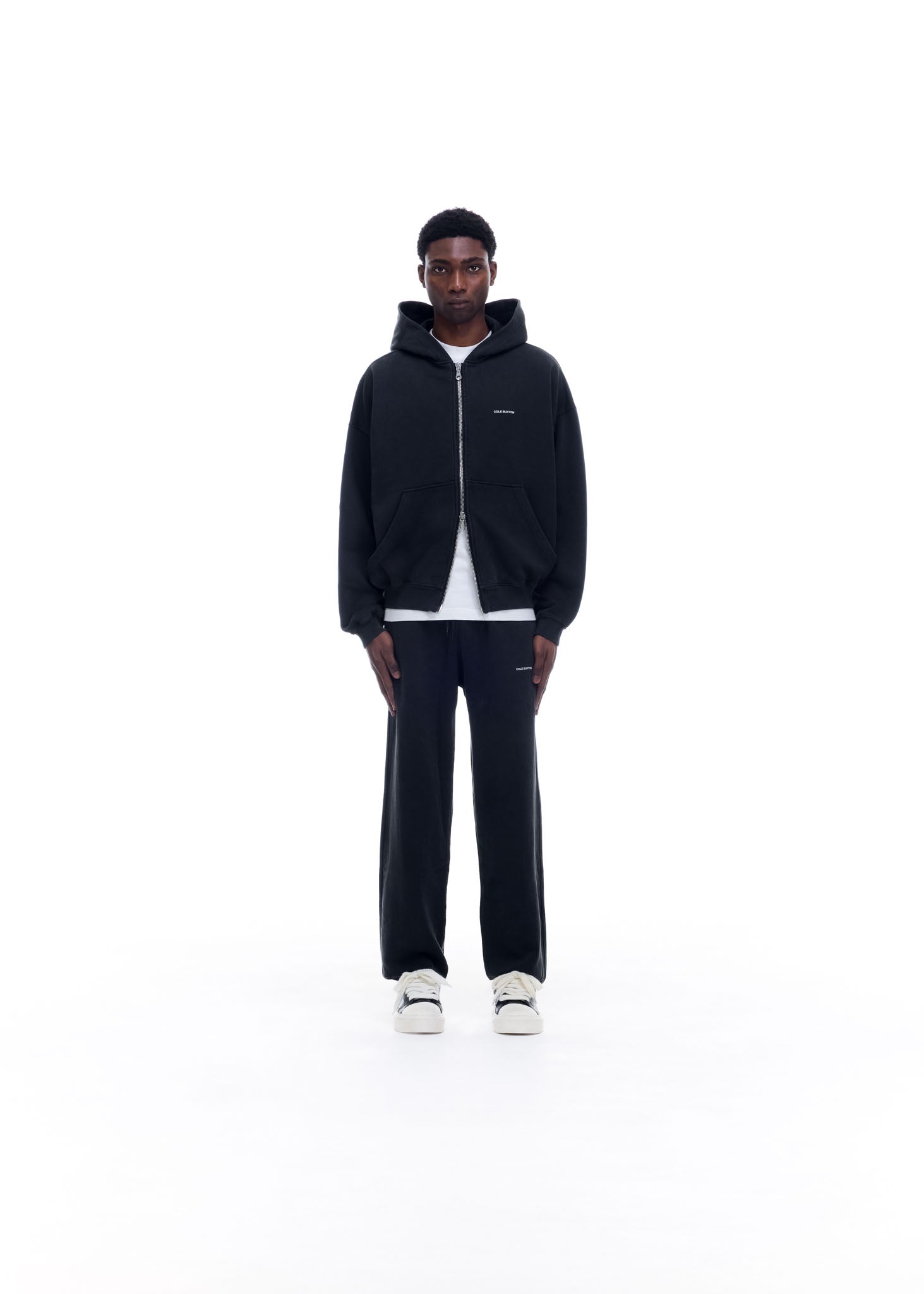 MINI LOGO ZIPPER HOODIE - VINTAGE BLACK