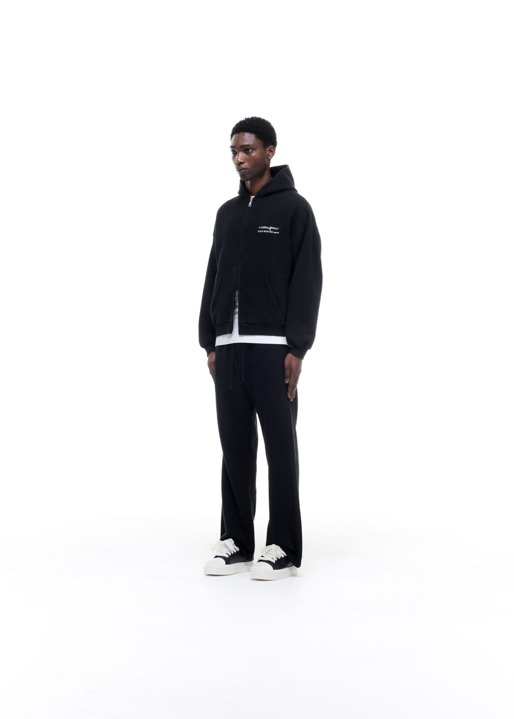 COLE BUXTON SPORT ZIPPED HOODIE - VINTAGE BLACK