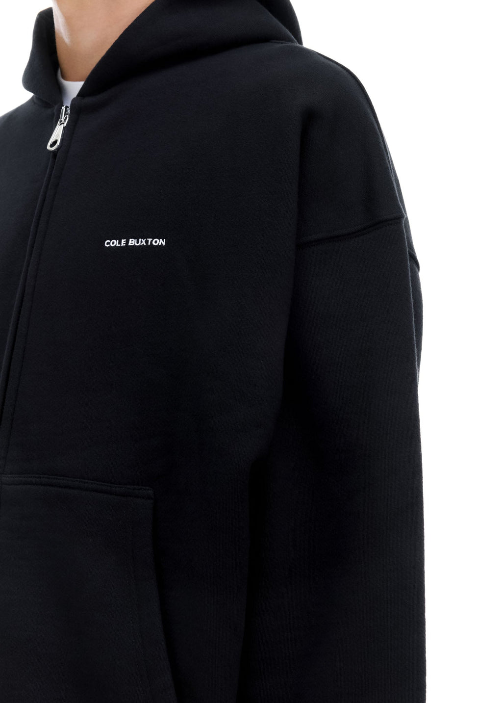 VINTAGE MINI LOGO ZIP HOODIE - BLACK
