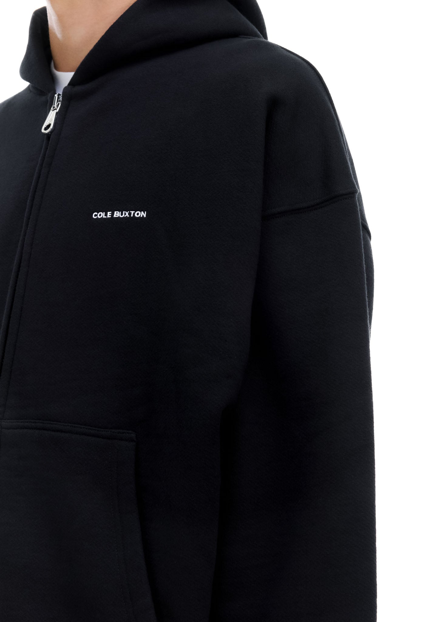 VINTAGE MINI LOGO ZIP HOODIE - BLACK