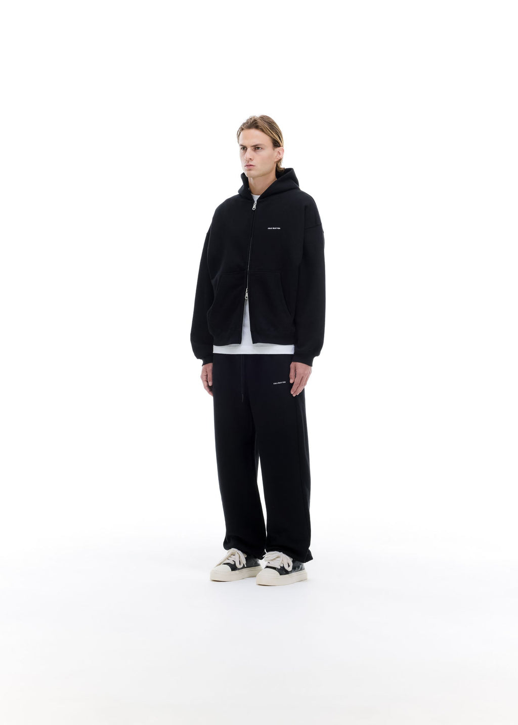 VINTAGE MINI LOGO ZIP HOODIE - BLACK