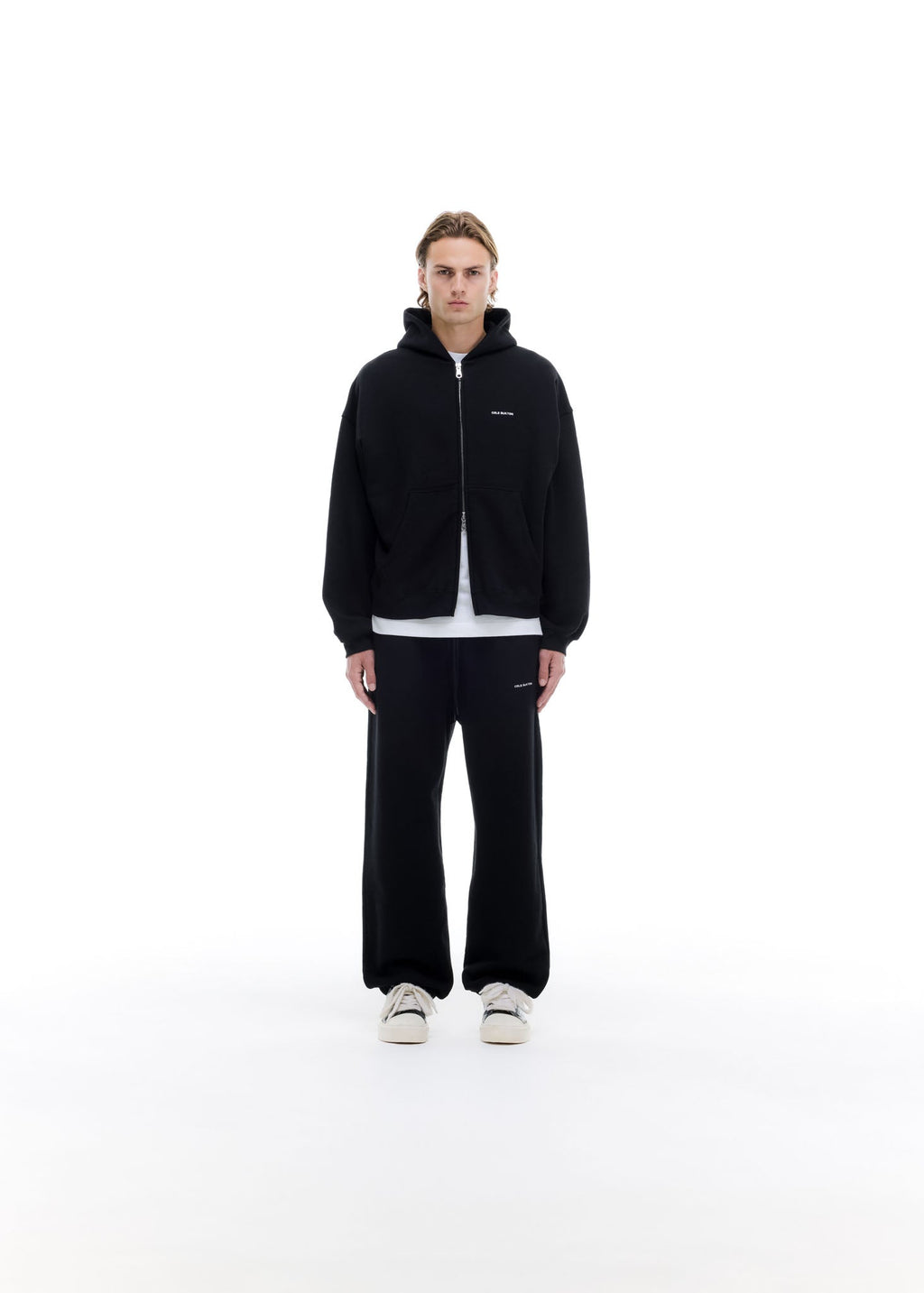 VINTAGE MINI LOGO ZIP HOODIE - BLACK