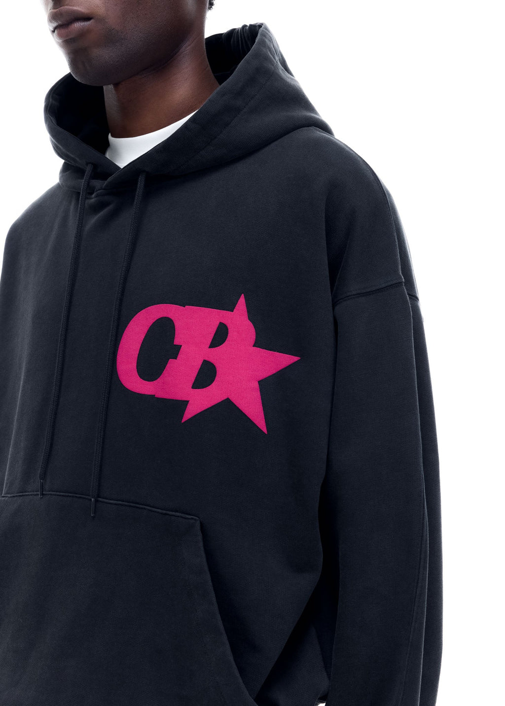 CB STAR HOODIE - VINTAGE BLACK / PINK