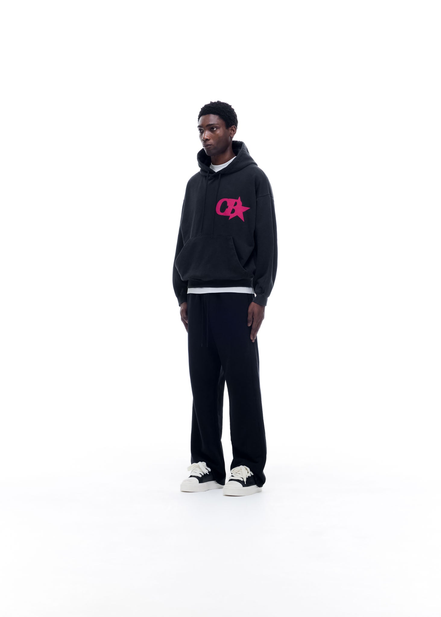 CB STAR HOODIE - VINTAGE BLACK / PINK