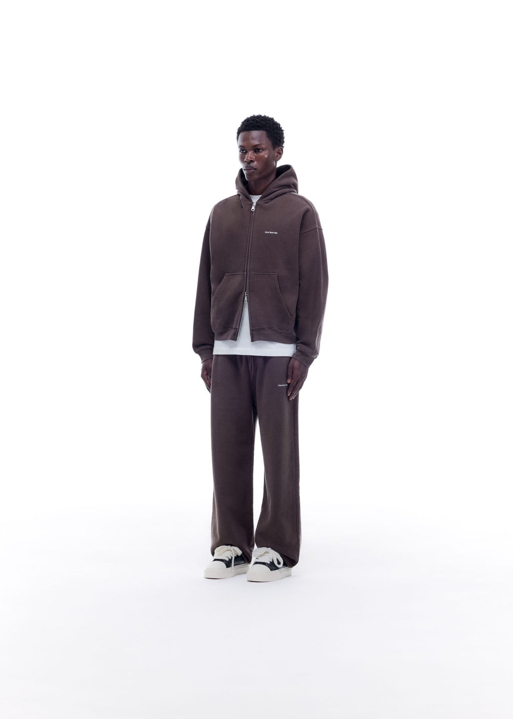 VINTAGE MINI LOGO ZIP HOODIE - VINTAGE BROWN