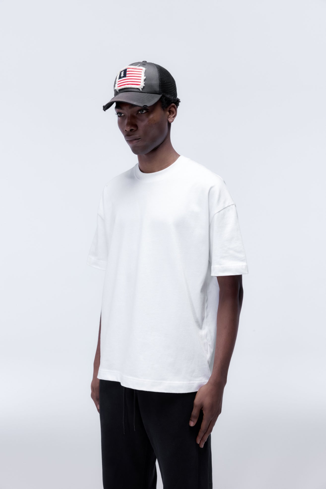 DOUBLE STAR FLAG CAP - BLACK