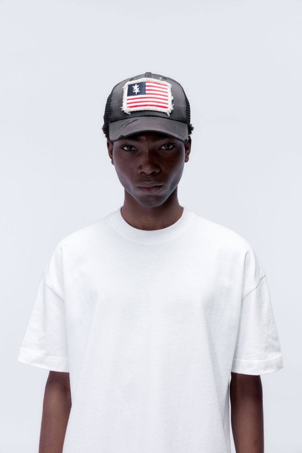 DOUBLE STAR FLAG CAP - BLACK