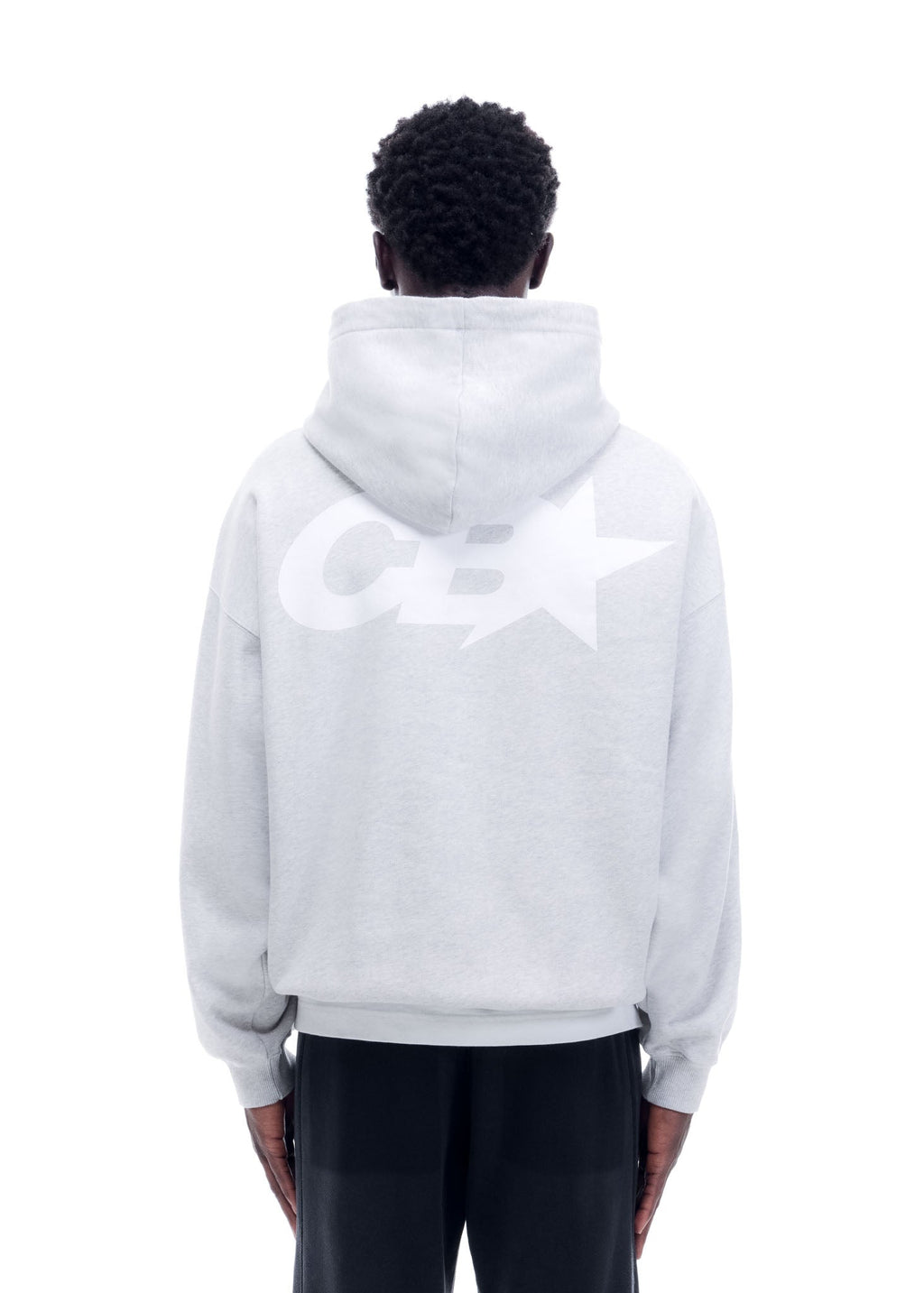 CB STAR RACING HOODIE - LIGHT GREY MARL