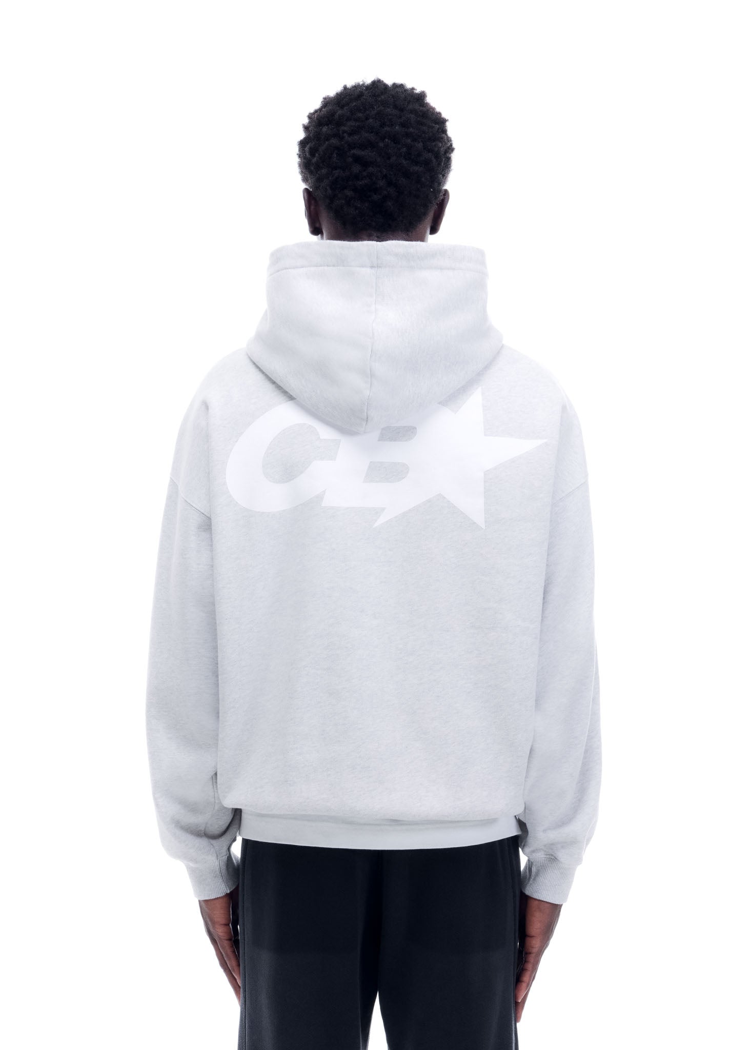 CB STAR RACING HOODIE - LIGHT GREY MARL