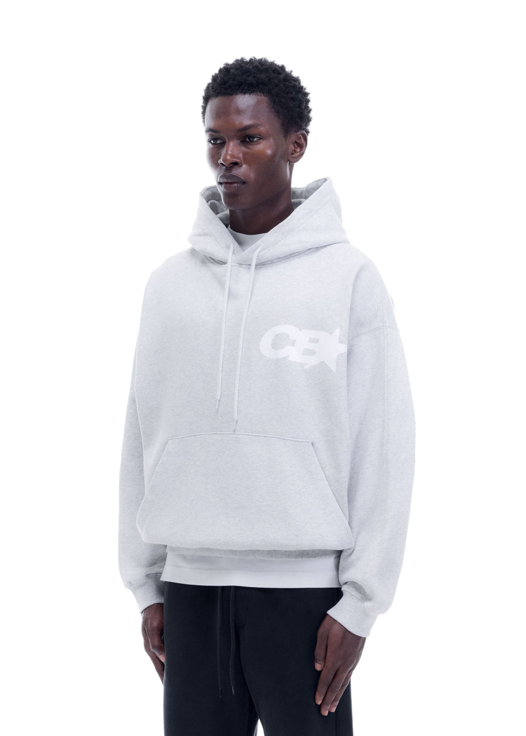 CB STAR RACING HOODIE - LIGHT GREY MARL
