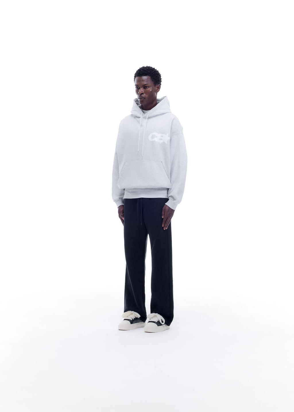 CB STAR RACING HOODIE - LIGHT GREY MARL