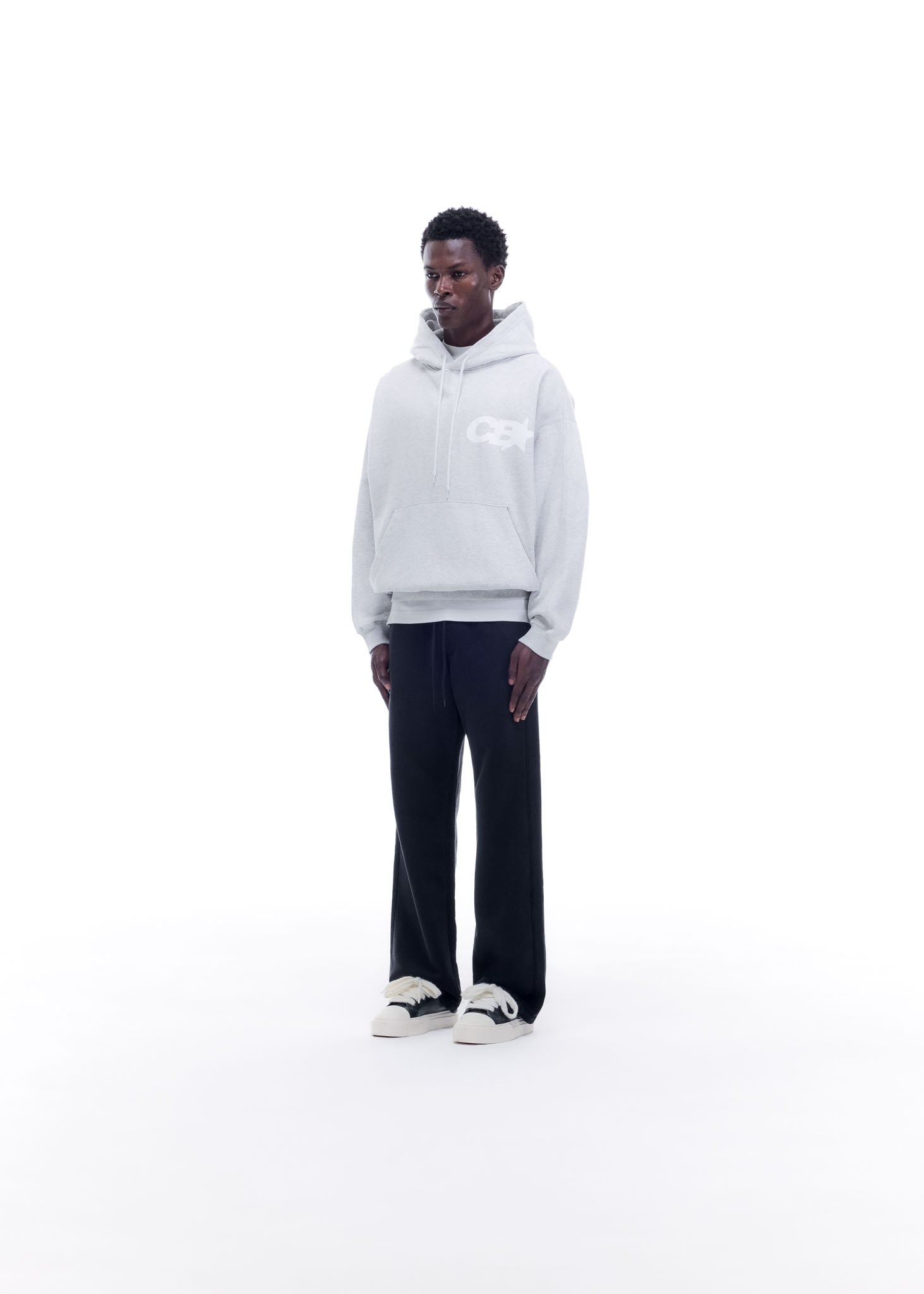 CB STAR RACING HOODIE - LIGHT GREY MARL