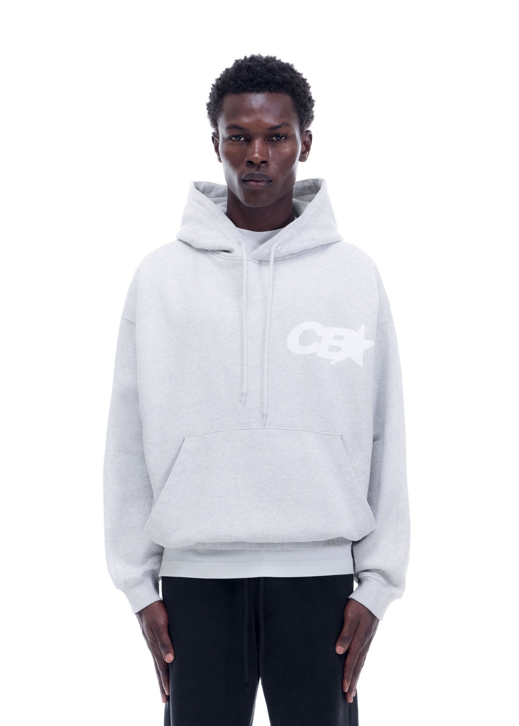 CB STAR RACING HOODIE - LIGHT GREY MARL
