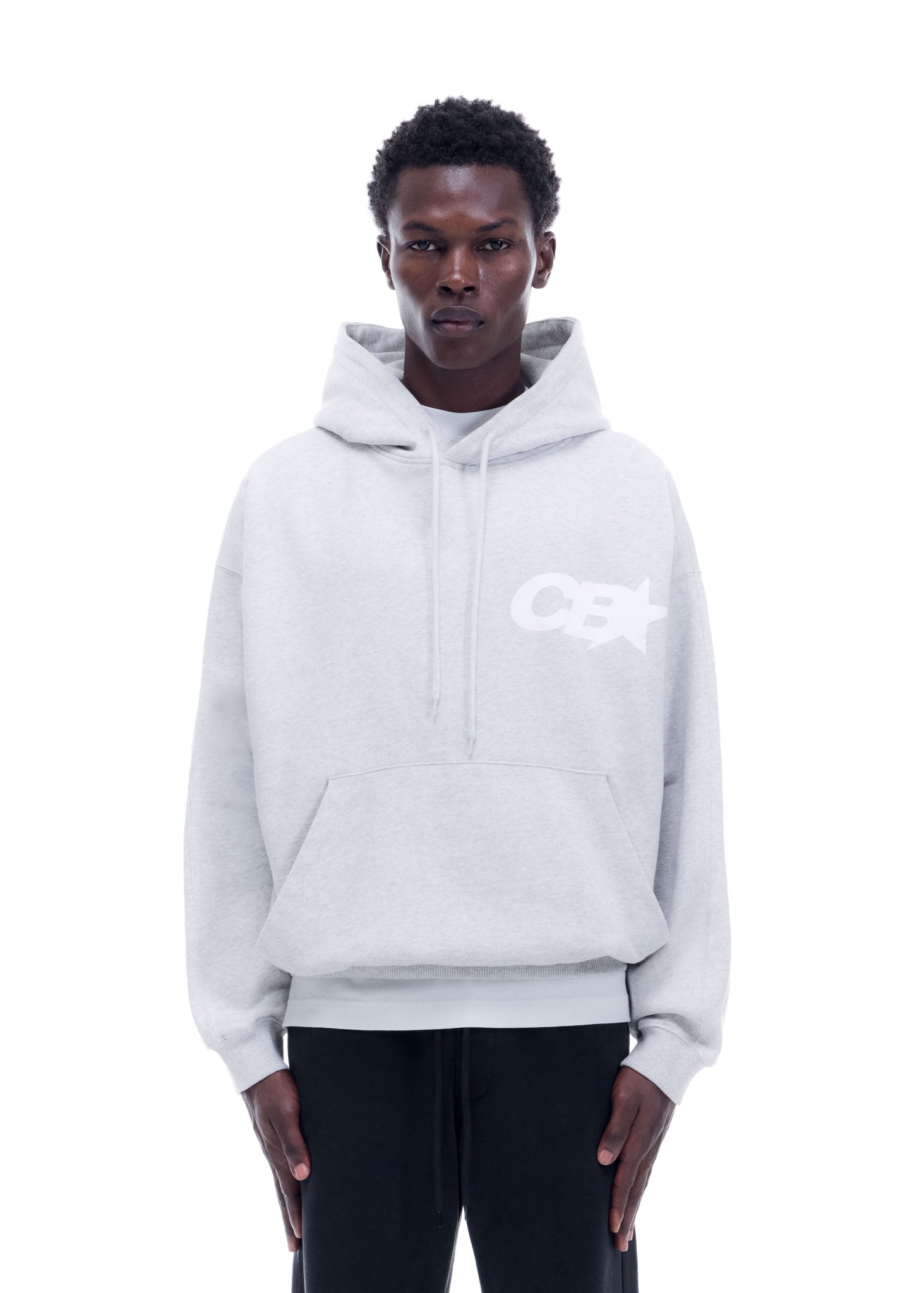 CB STAR RACING HOODIE - LIGHT GREY MARL