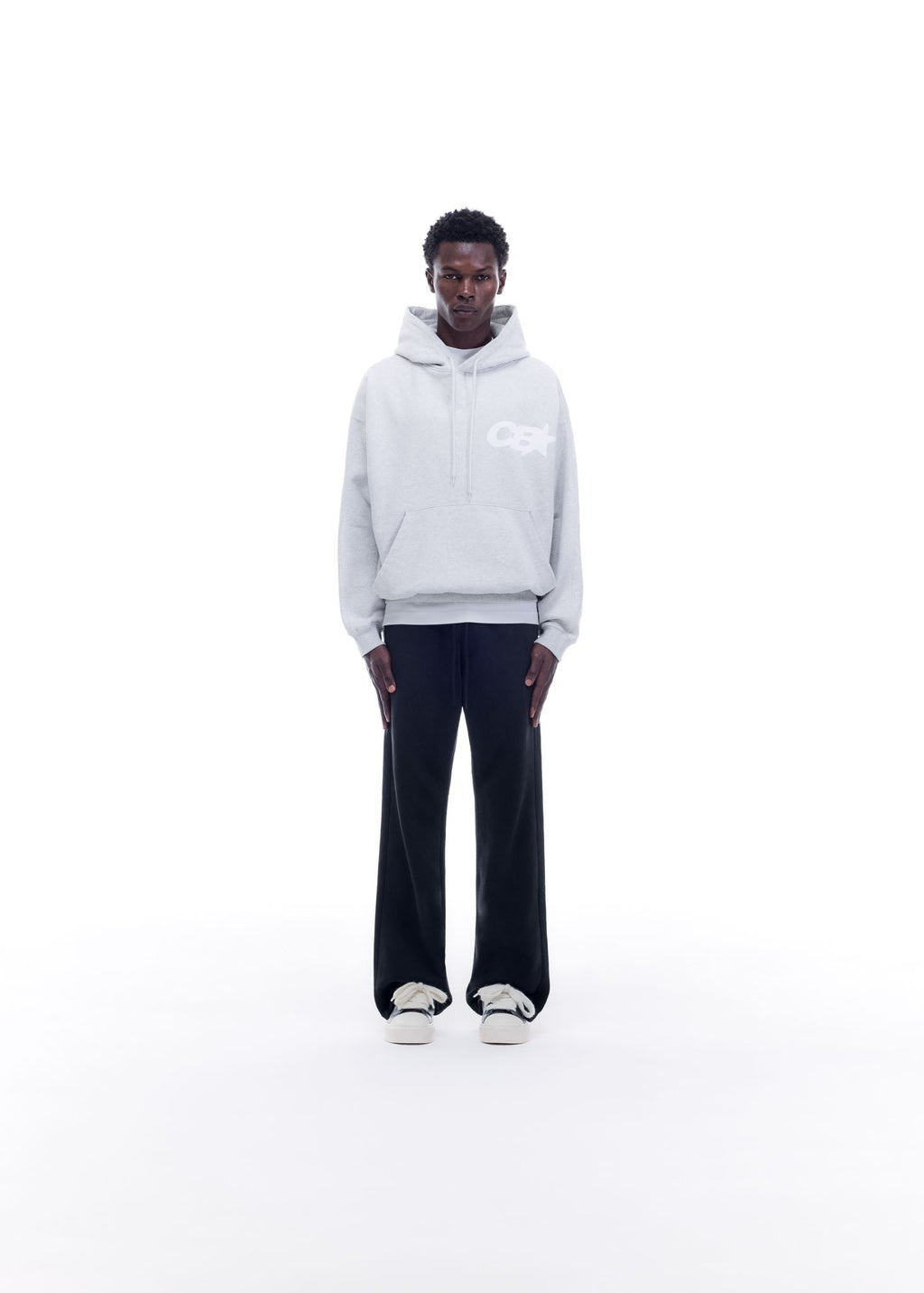 CB STAR RACING HOODIE - LIGHT GREY MARL