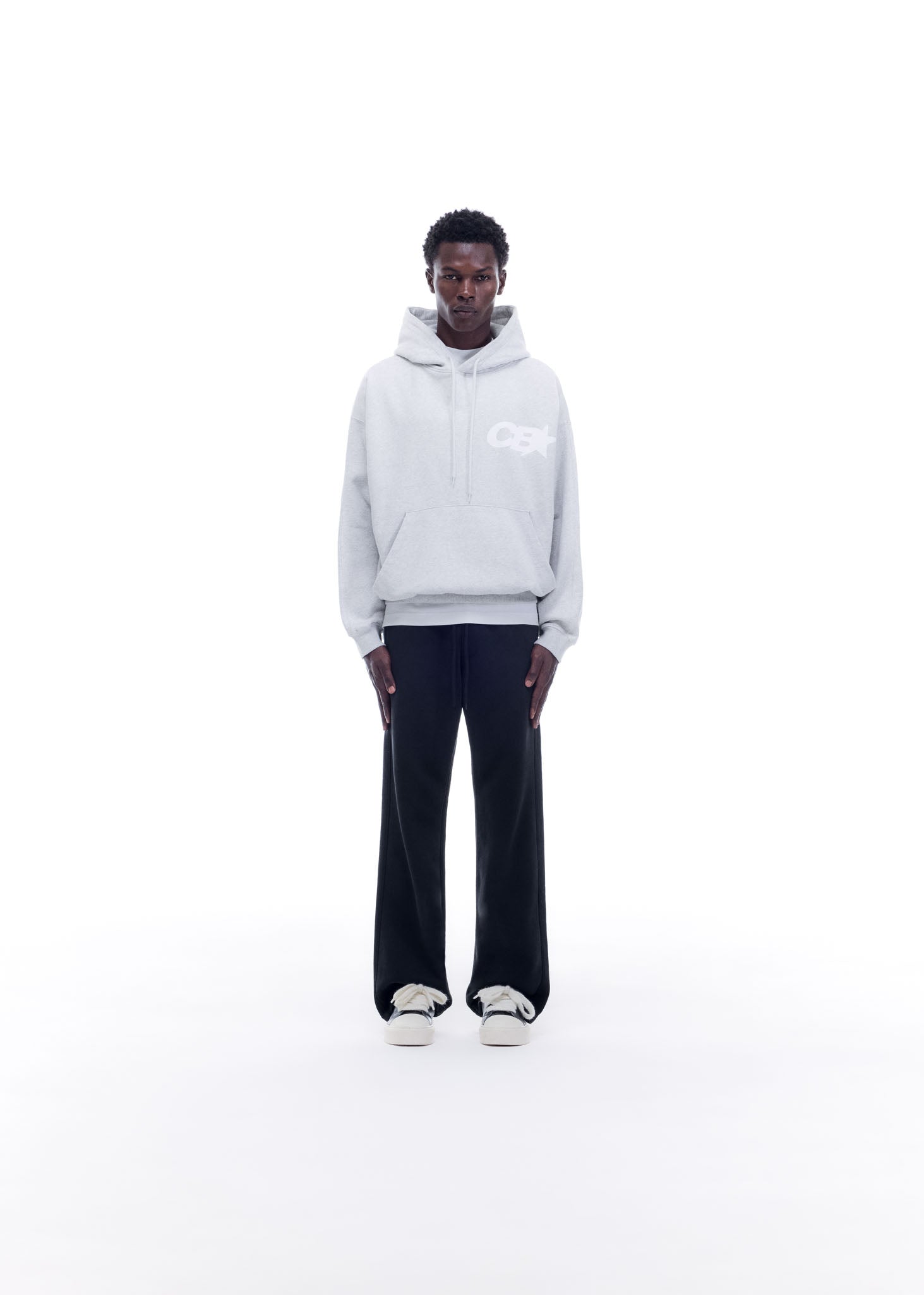 CB STAR RACING HOODIE - LIGHT GREY MARL