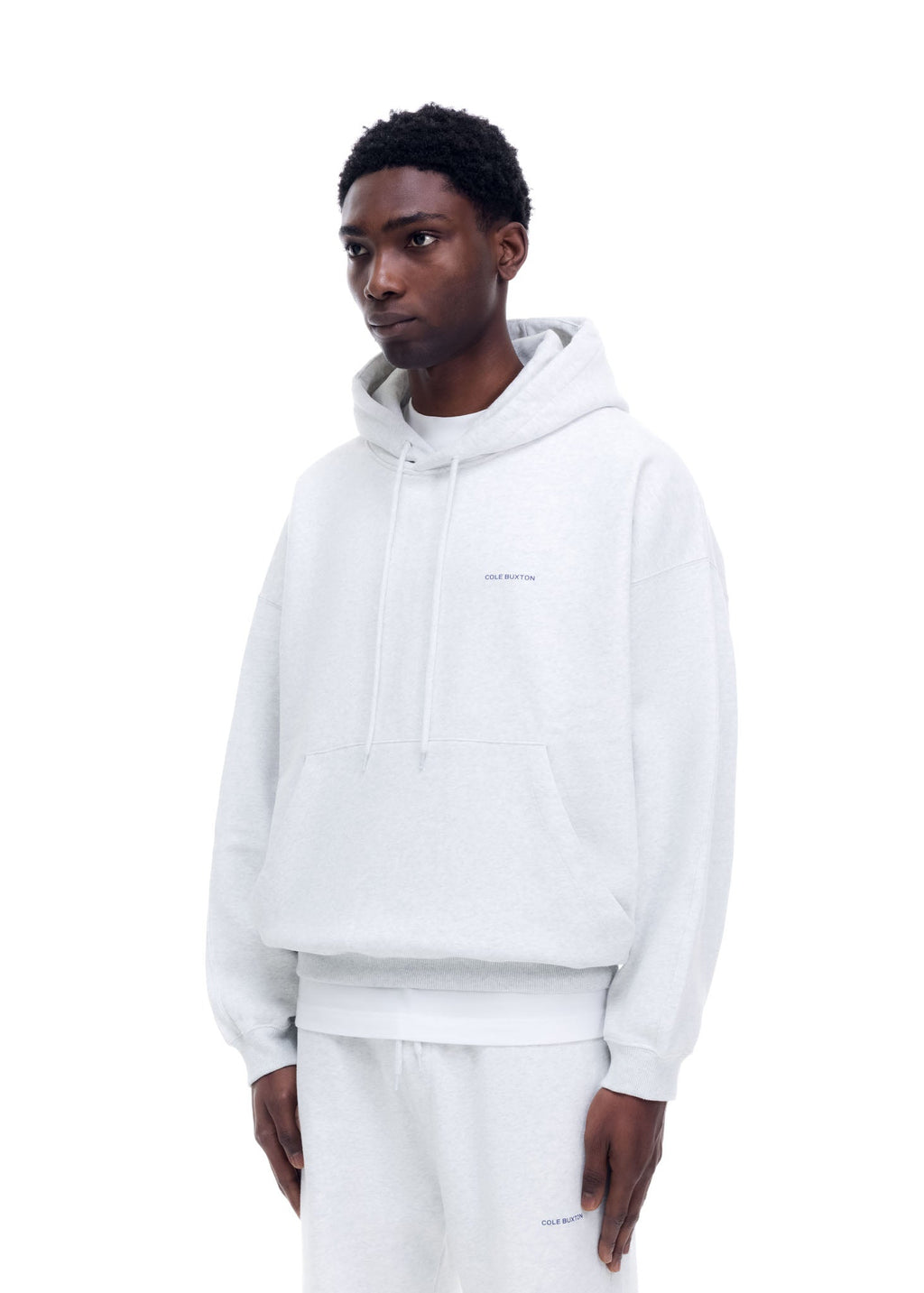 MINI LOGO HOODIE - HELLGRAU MELIERT